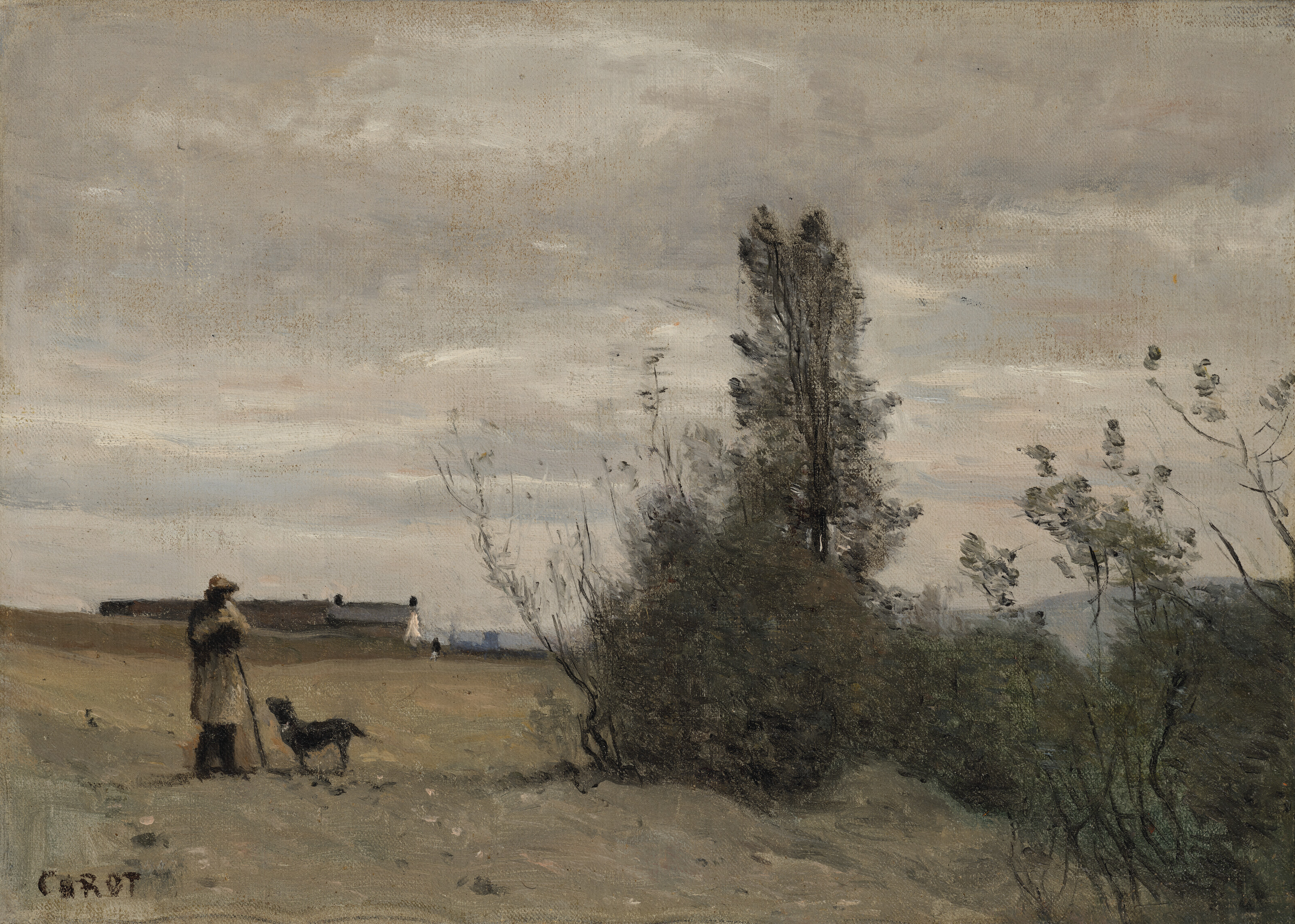 Jean-Baptiste-Camille Corot — Ле Бергер из-за ле чиен Ровера