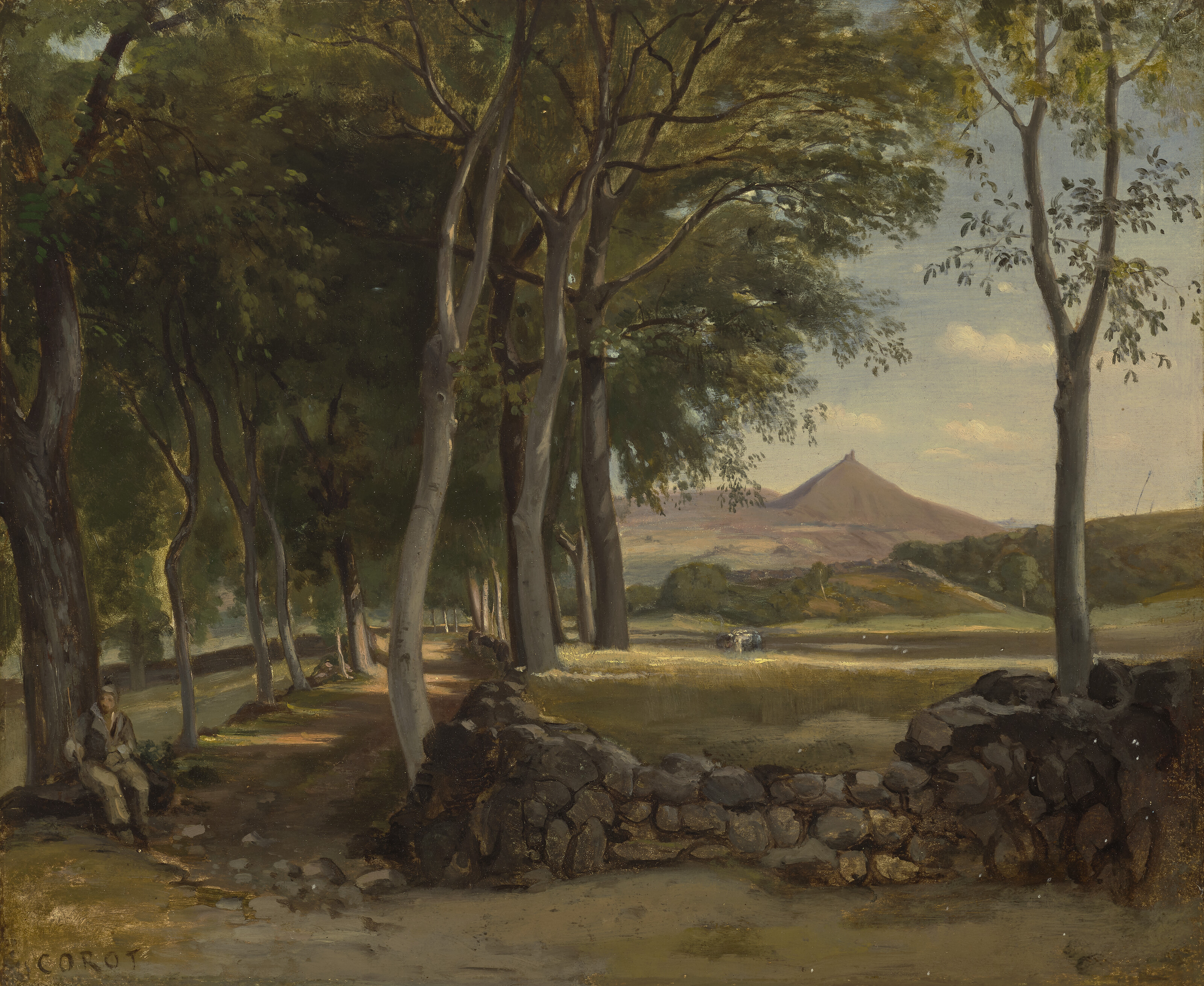 Jean-Baptiste-Camille Corot — Прогулка в горах по деревьям