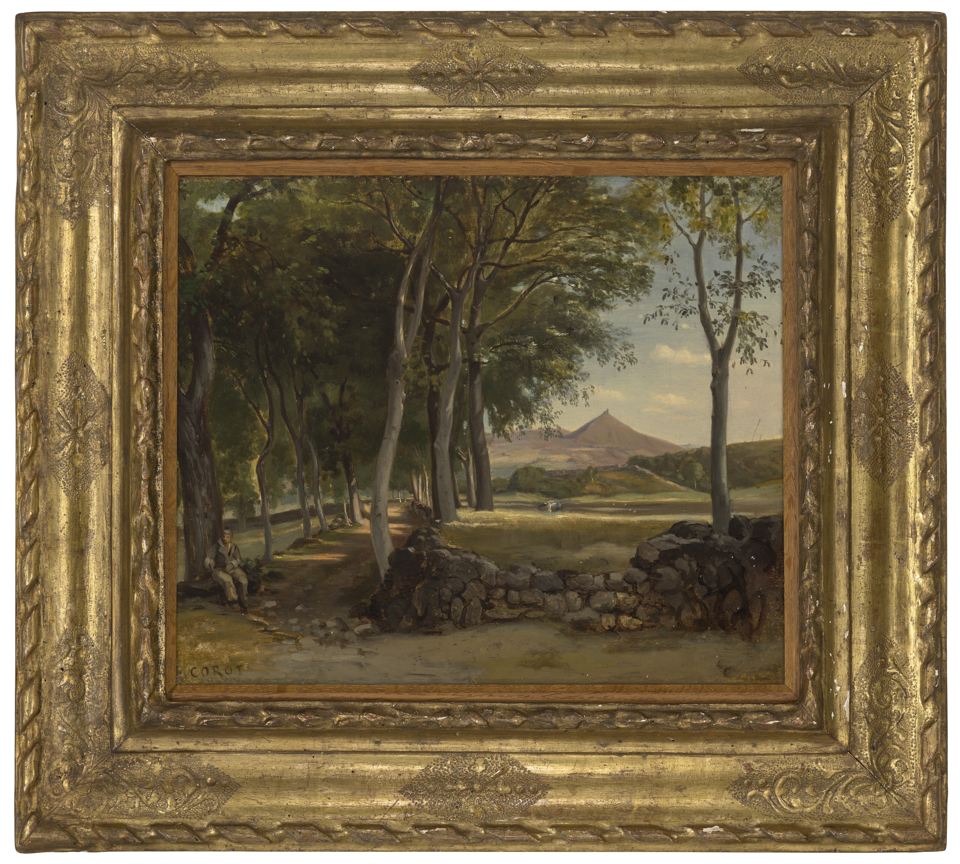 Jean-Baptiste-Camille Corot — Прогулка в горах по деревьям, изображение 2