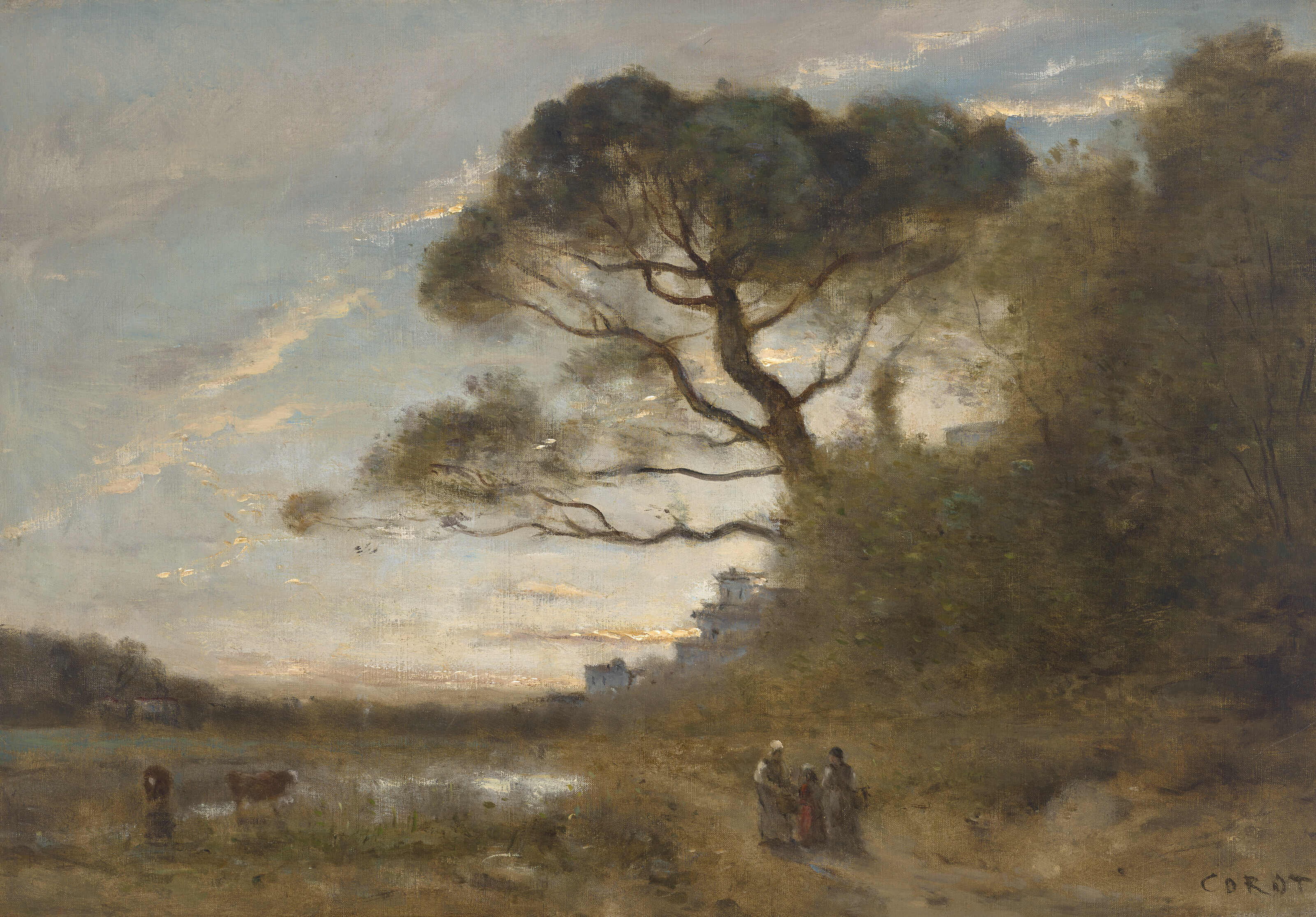 Jean-Baptiste-Camille Corot — Зонтик от солнца Le grand pin (сувенир из Италии)