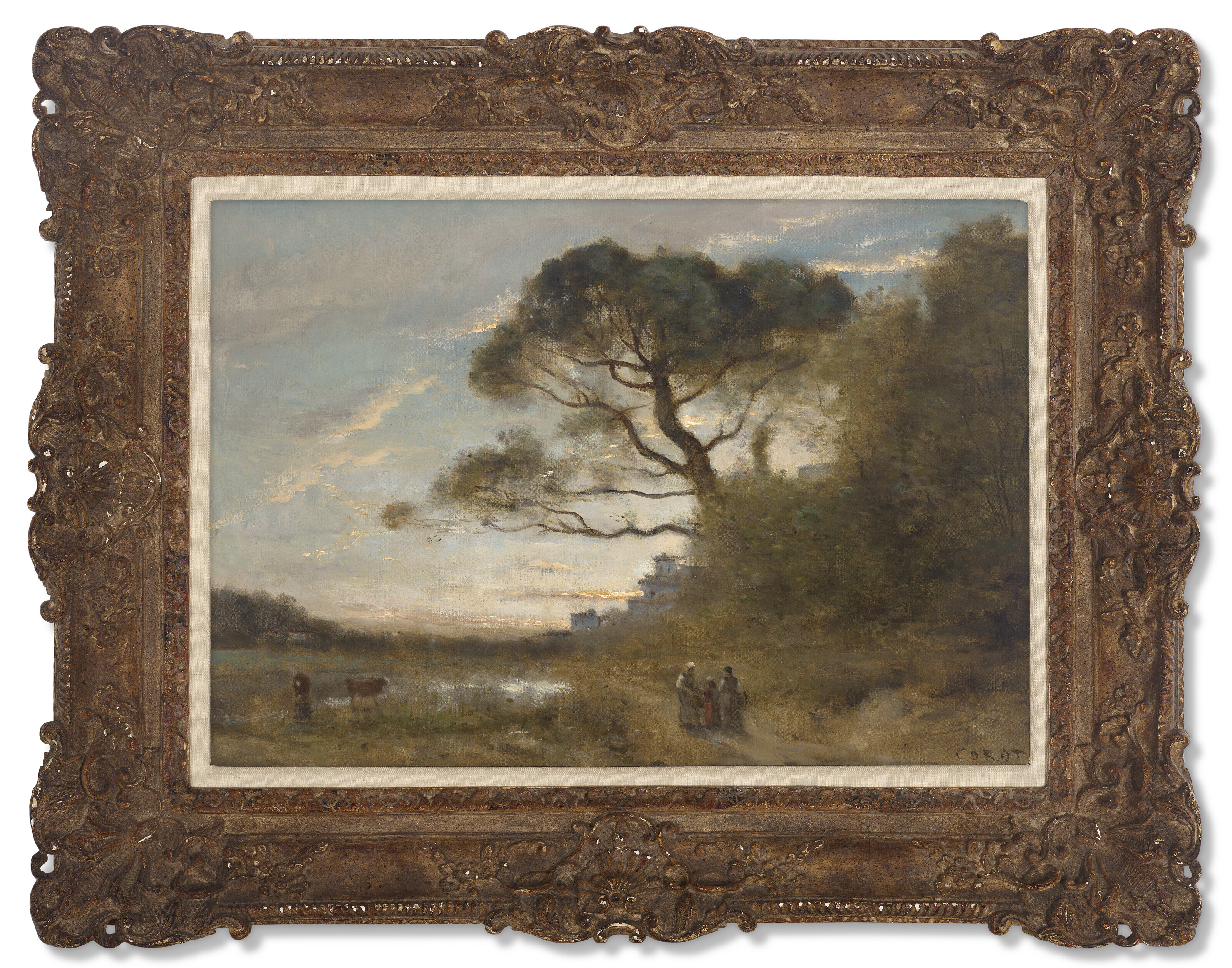 Jean-Baptiste-Camille Corot — Зонтик от солнца Le grand pin (сувенир из Италии), изображение 2