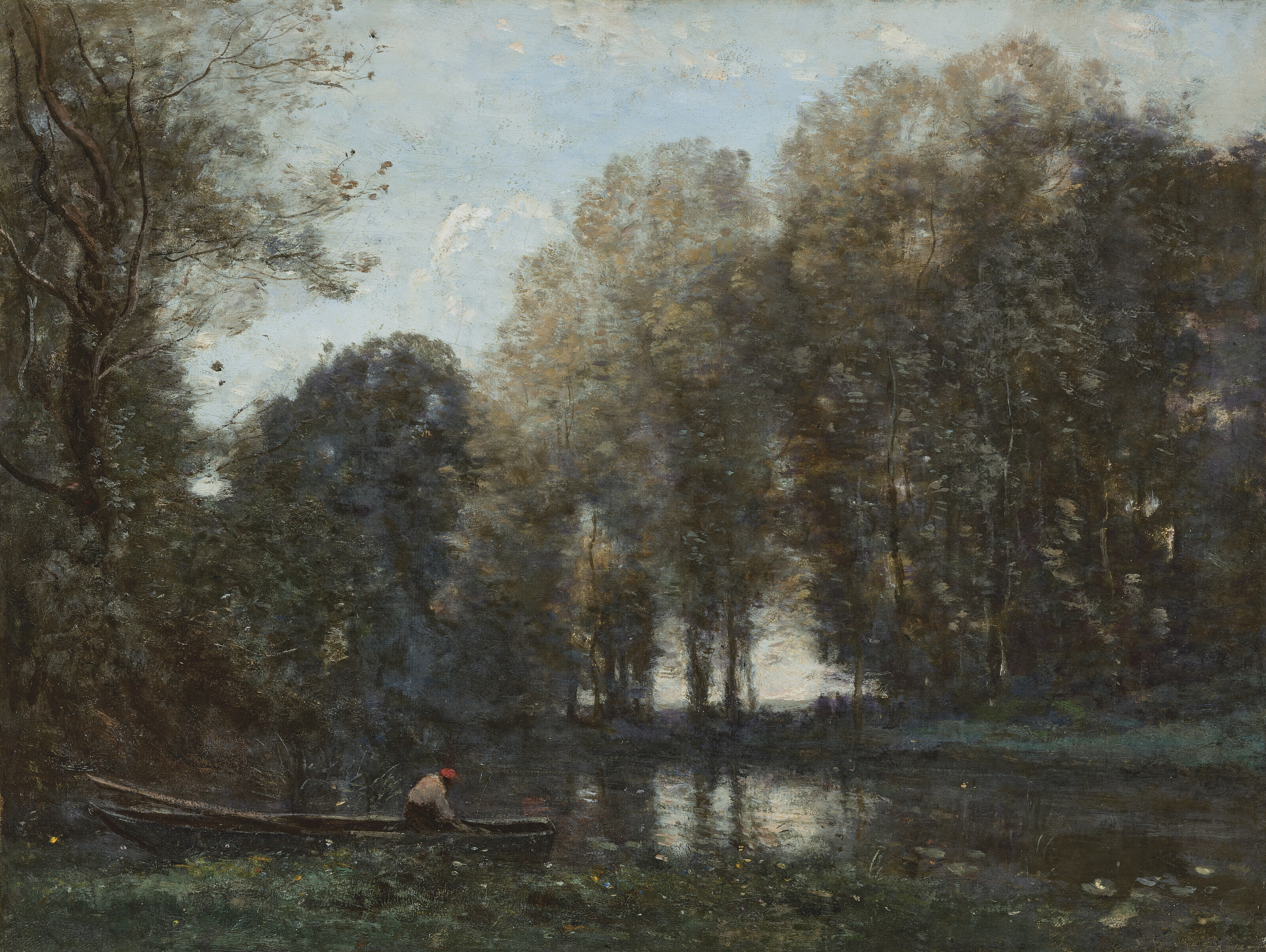 Jean-Baptiste-Camille Corot — Охотник за сокровищами на вершине реки