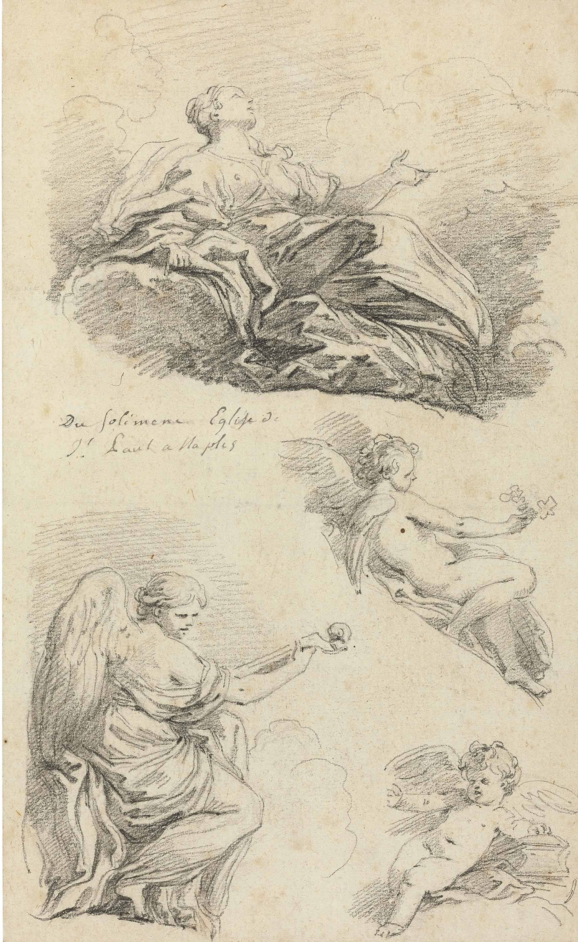 Jean-Honoré Fragonard — Ангелы, исполняющие музыку, в честь Франческо Солимены