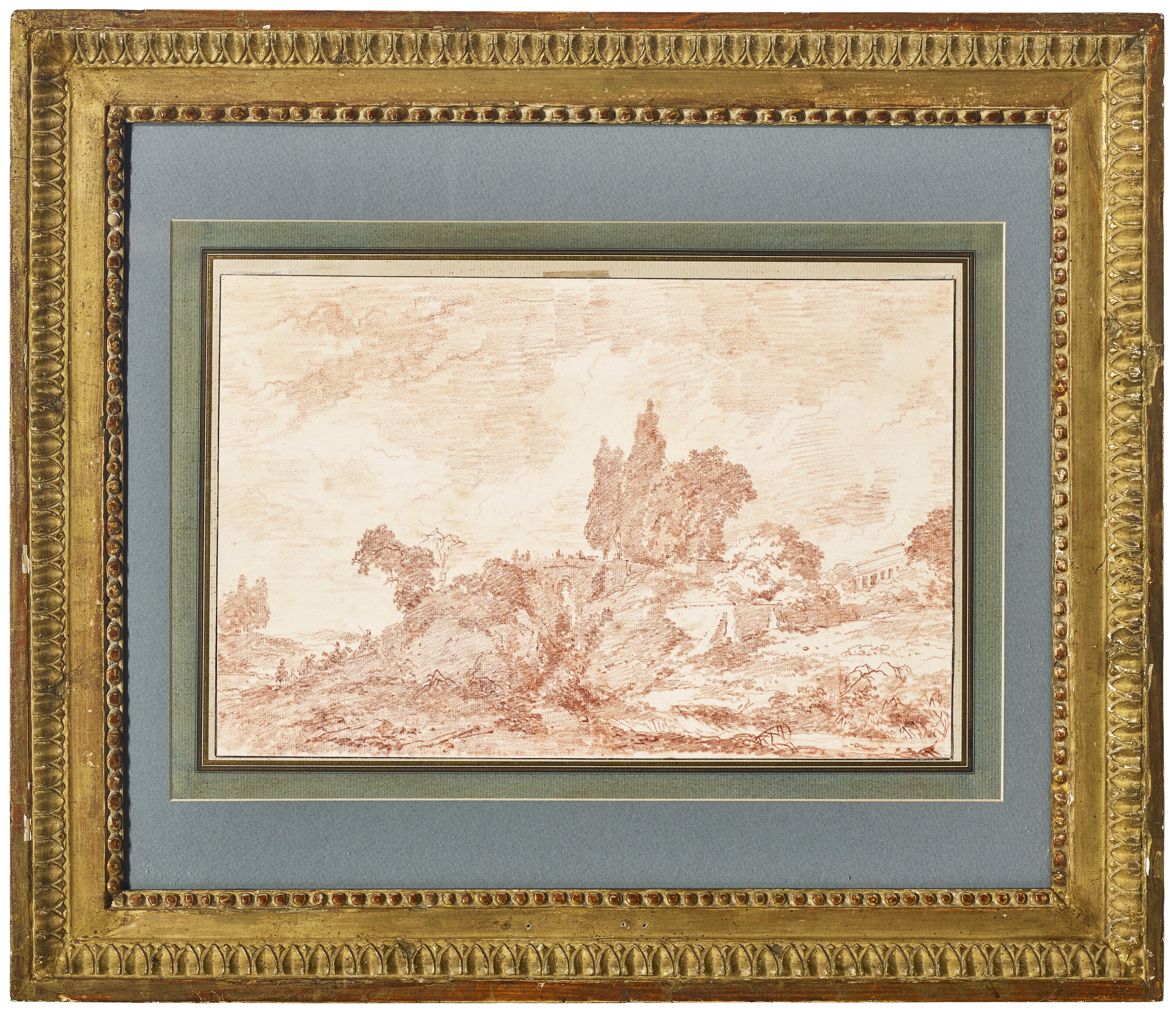 Jean-Honoré Fragonard — Лесистый пейзаж с отдаленной виллой, изображение 2