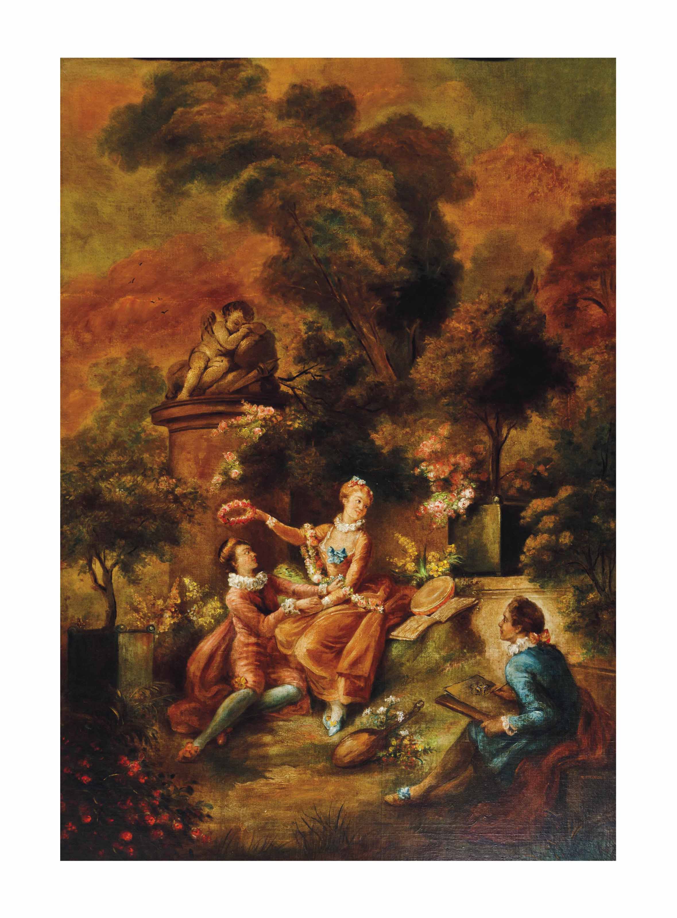 Jean-Honoré Fragonard — Развитие любви: Влюбленный увенчан