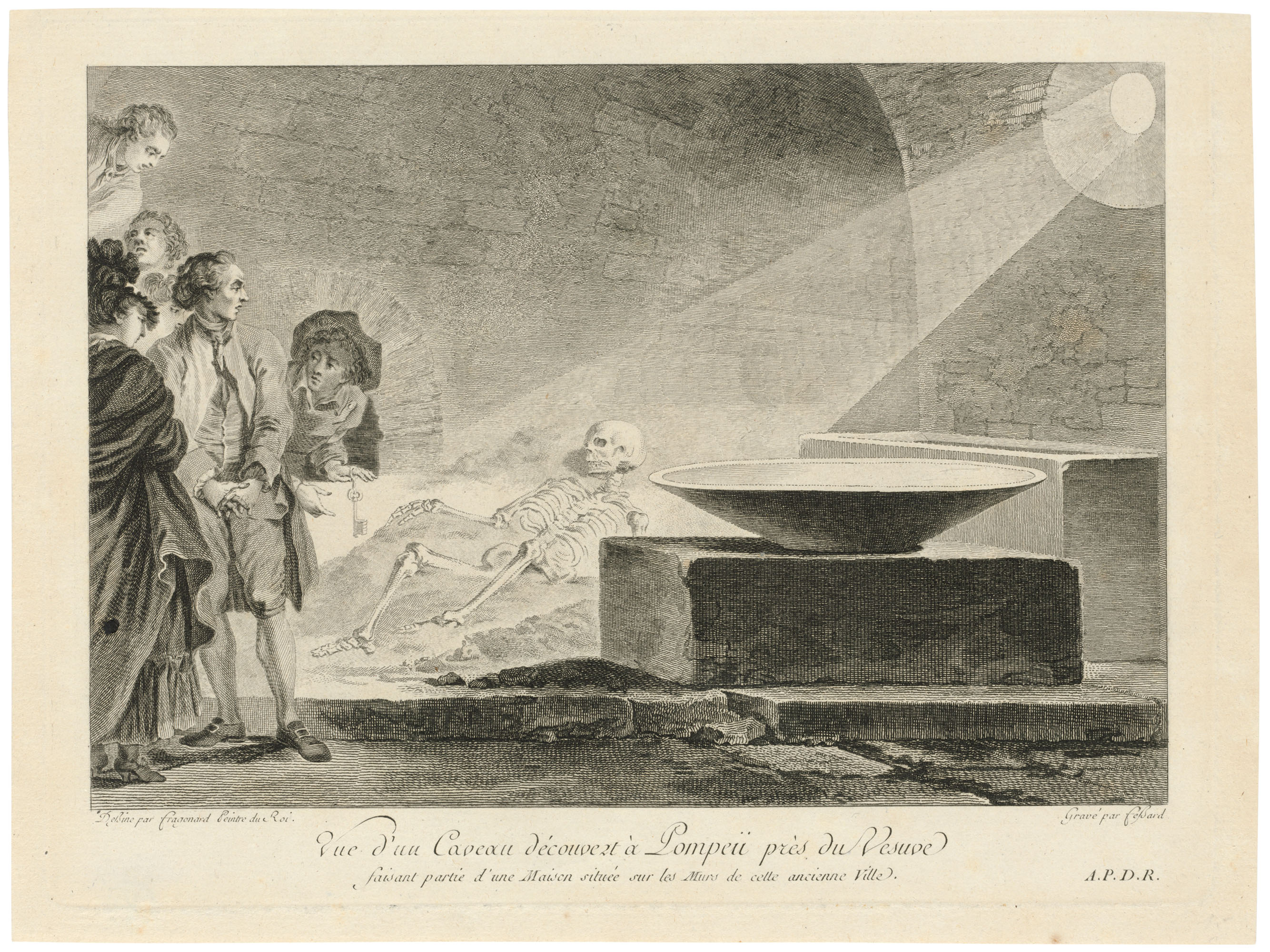 Jean-Honoré Fragonard — Вид на пещеру в Помпеях на берегу Везувия
