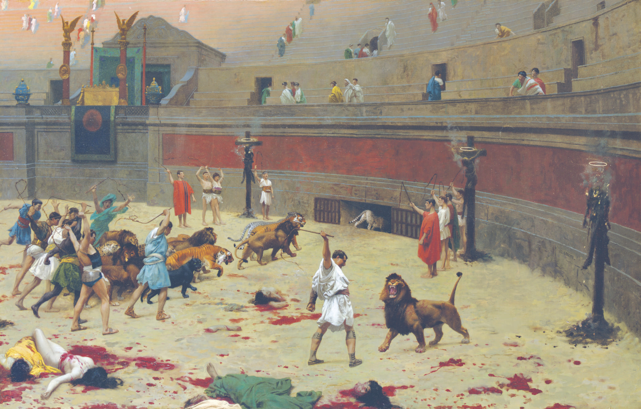 Jean-Leon Gerome — Убежище фелинов: Отступающие львы