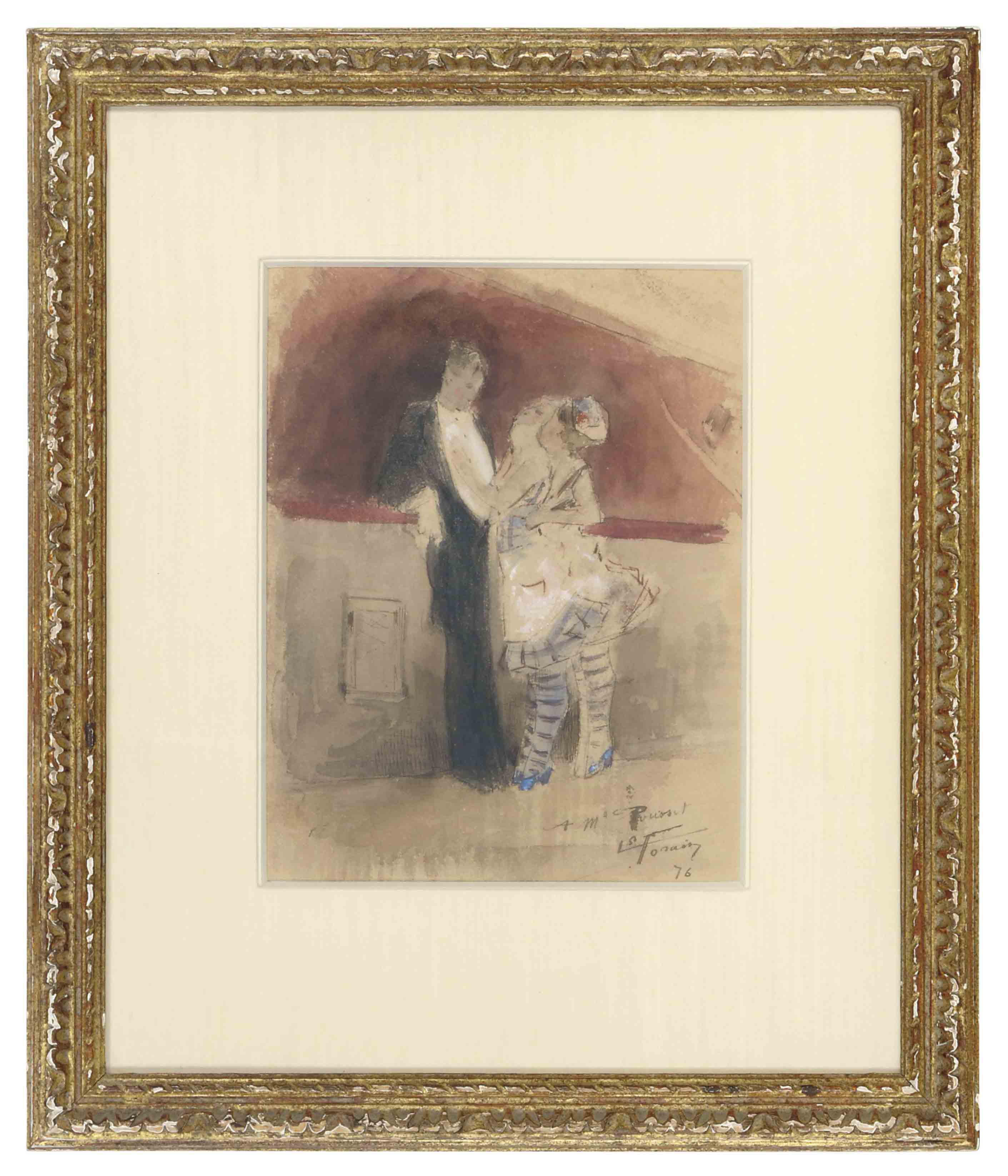 Jean-Louis Forain — Двое танцовщиц и молодой человек
