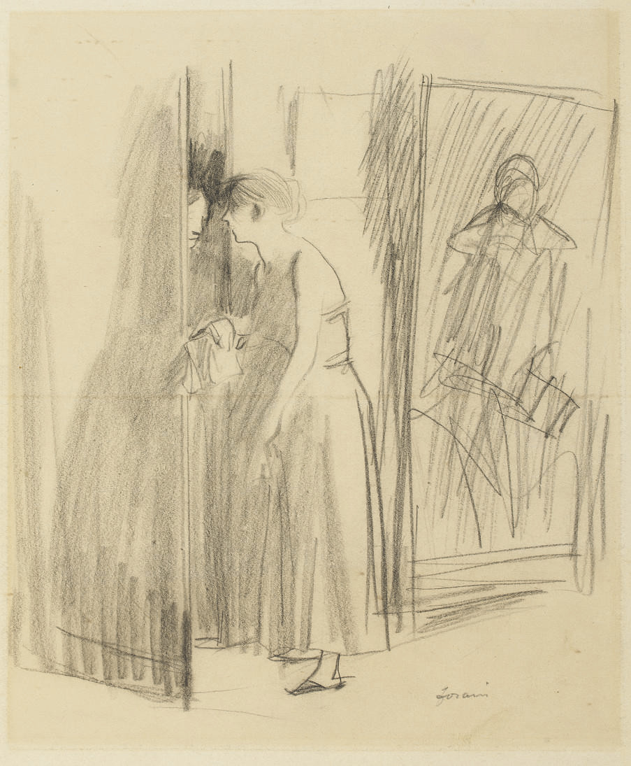 Jean-Louis Forain — Женщина, открывающая дверь