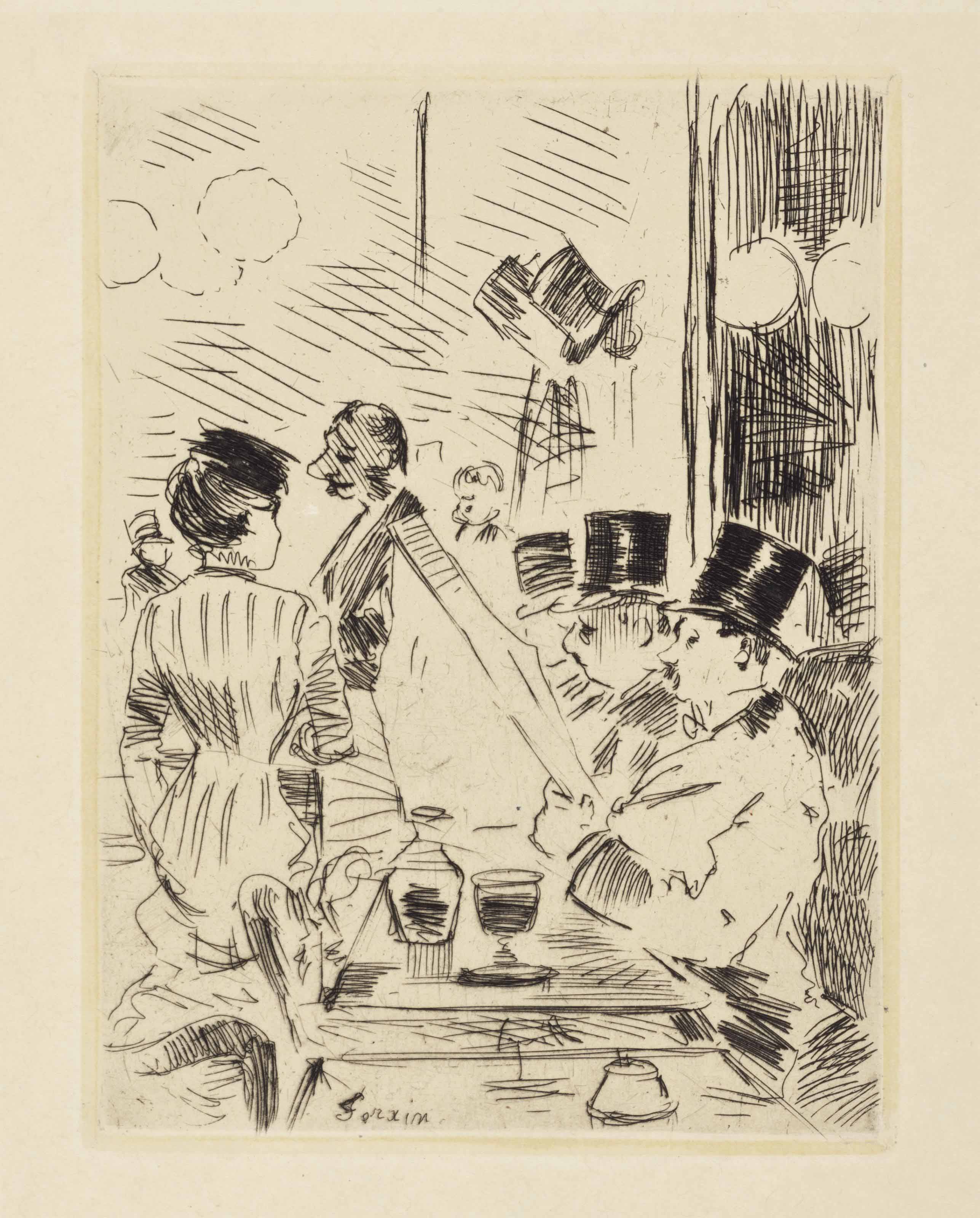 Jean-Louis Forain — Кафе "Новые атены"