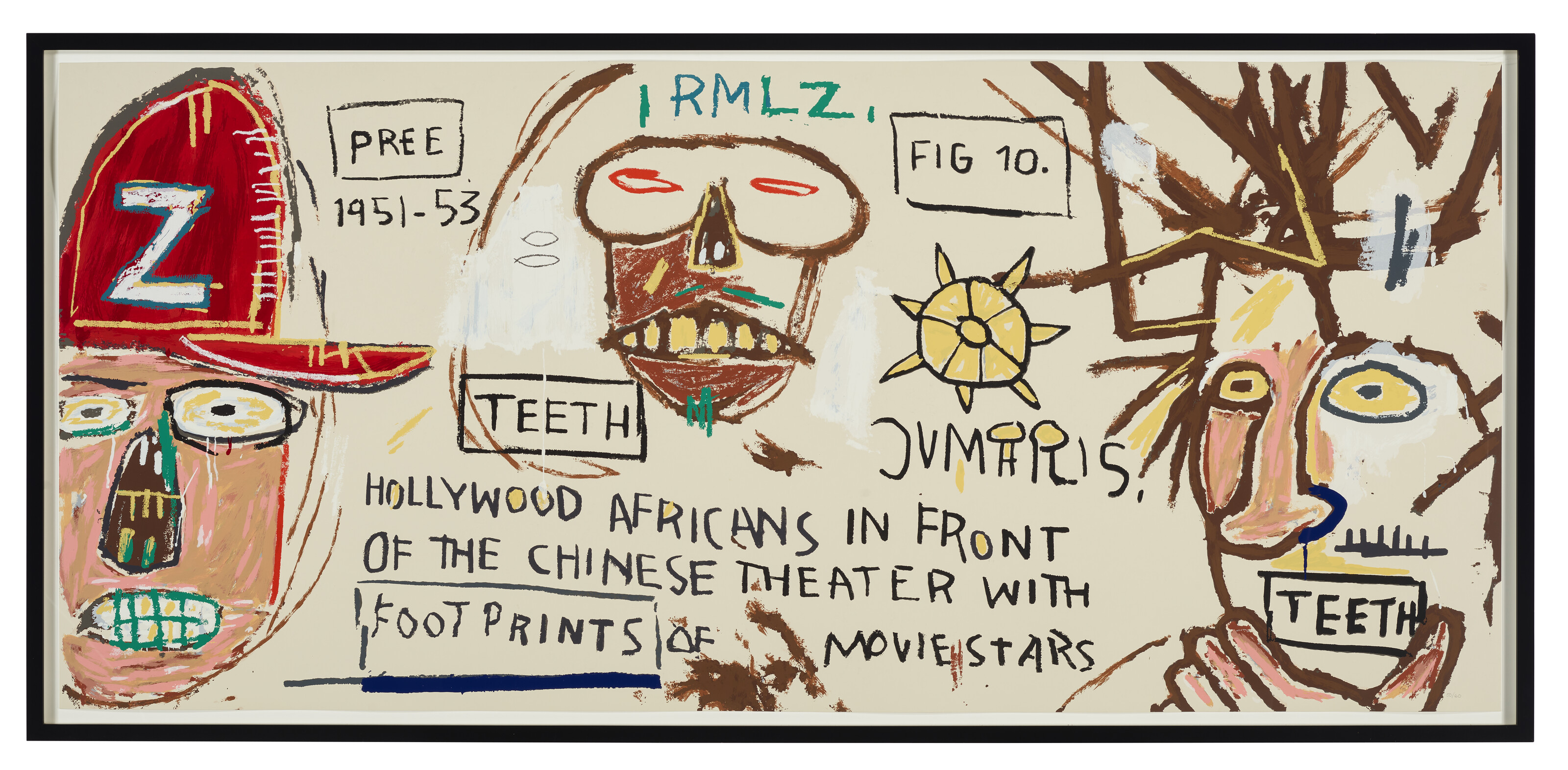 Jean-Michel Basquiat — Голливудские африканцы перед китайским театром с отпечатками ног кинозвезд, изображение 2