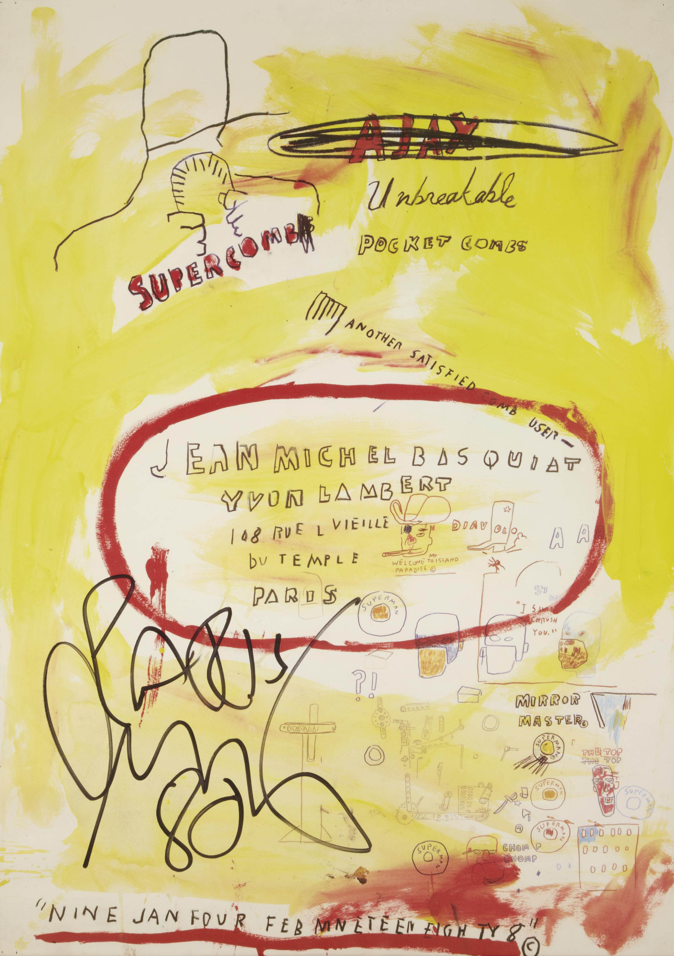 Jean-Michel Basquiat — Подпись Ивон Ламберт