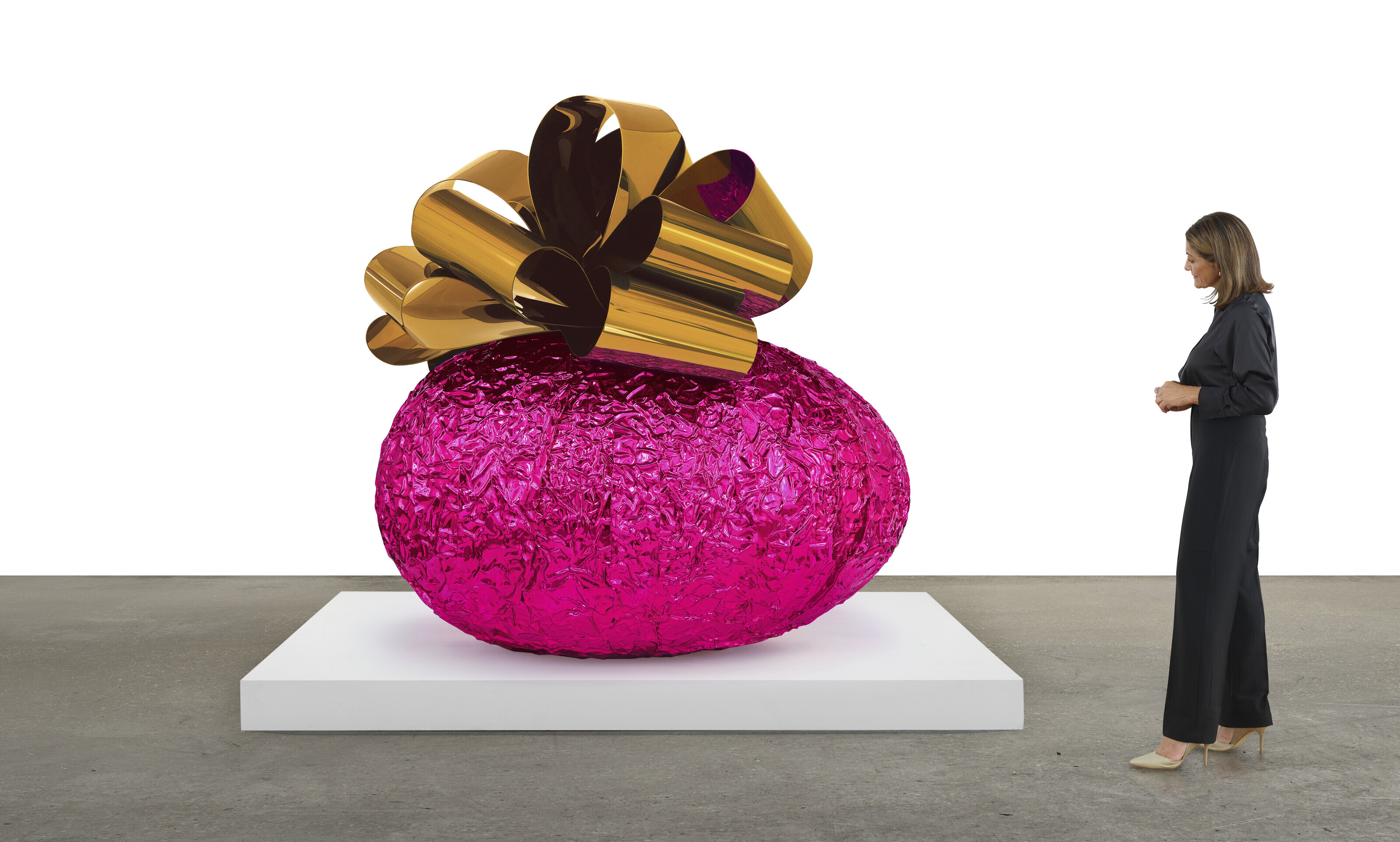 Jeff Koons — Яйцо в стиле барокко с бантом (розовое/золотое), изображение 4