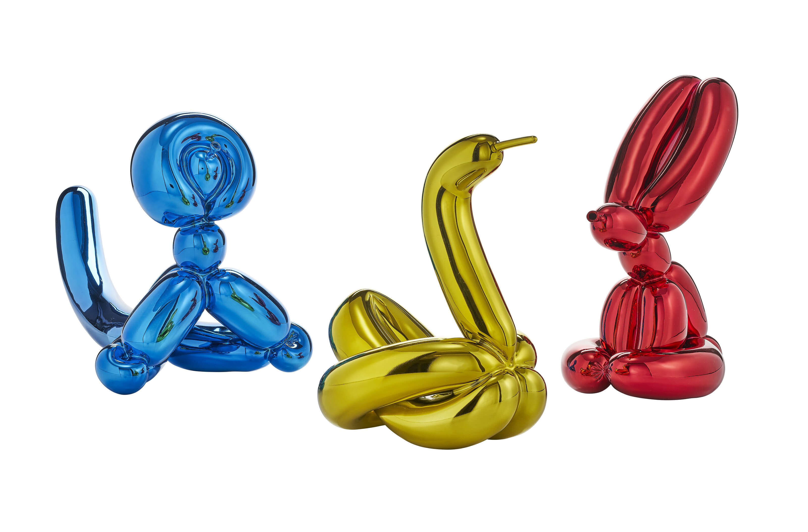 Jeff Koons — Животные на воздушном шаре I (Желтый лебедь, Синяя обезьяна, Красный Кролик), изображение 1