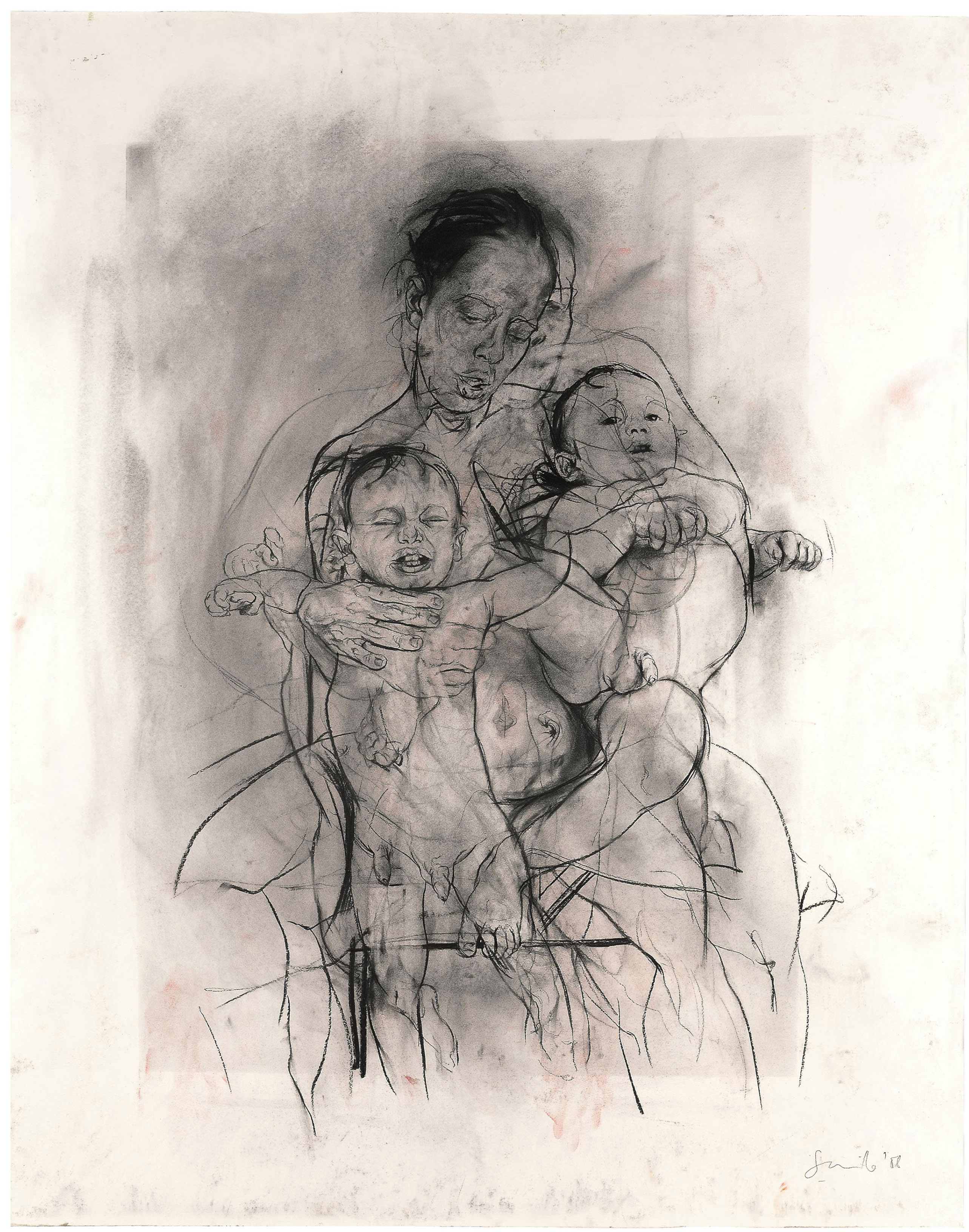 Jenny Saville — Мать и дитя (по мотивам мультфильма "Леонардо")