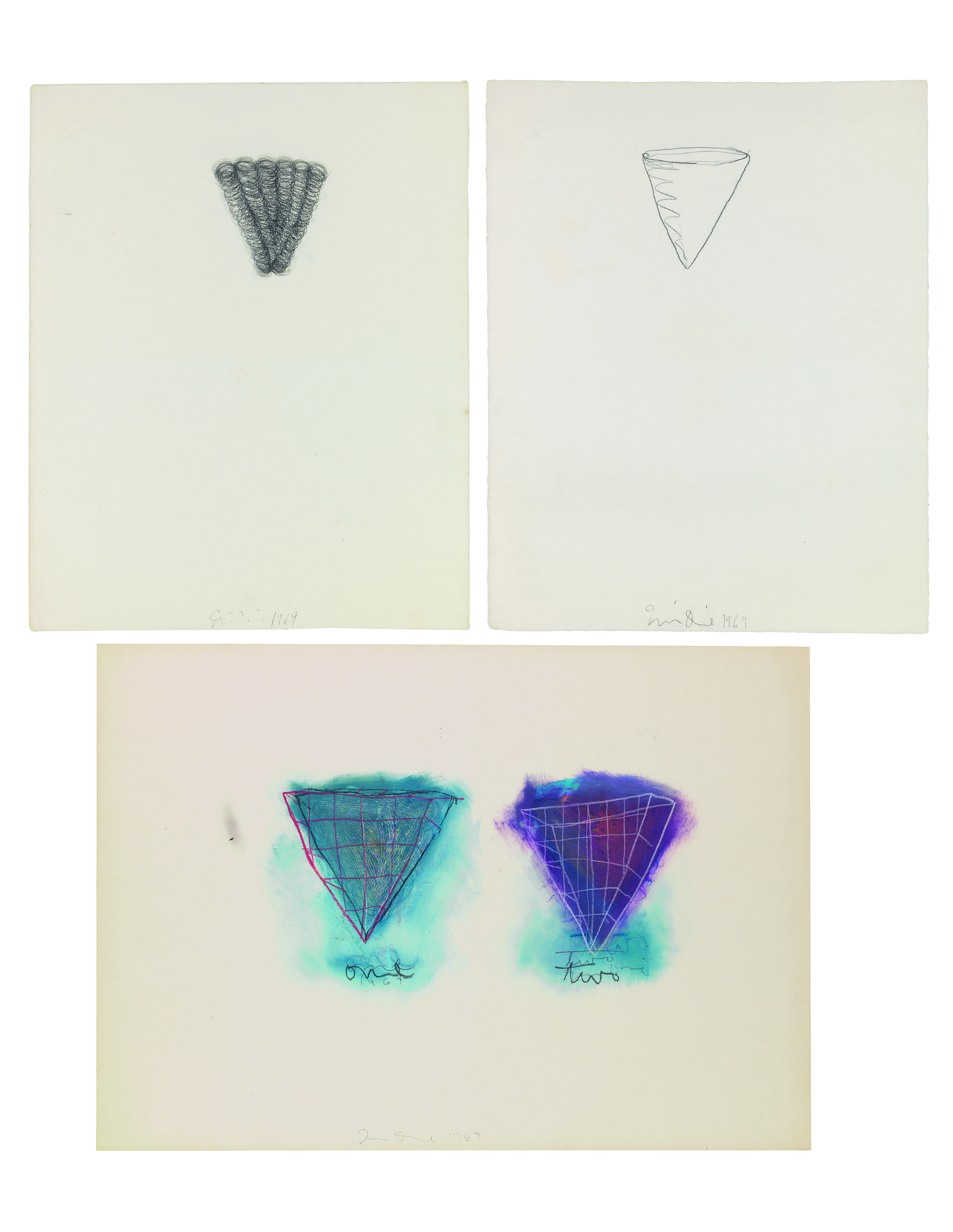 Jim Dine — Три работы на бумаге
