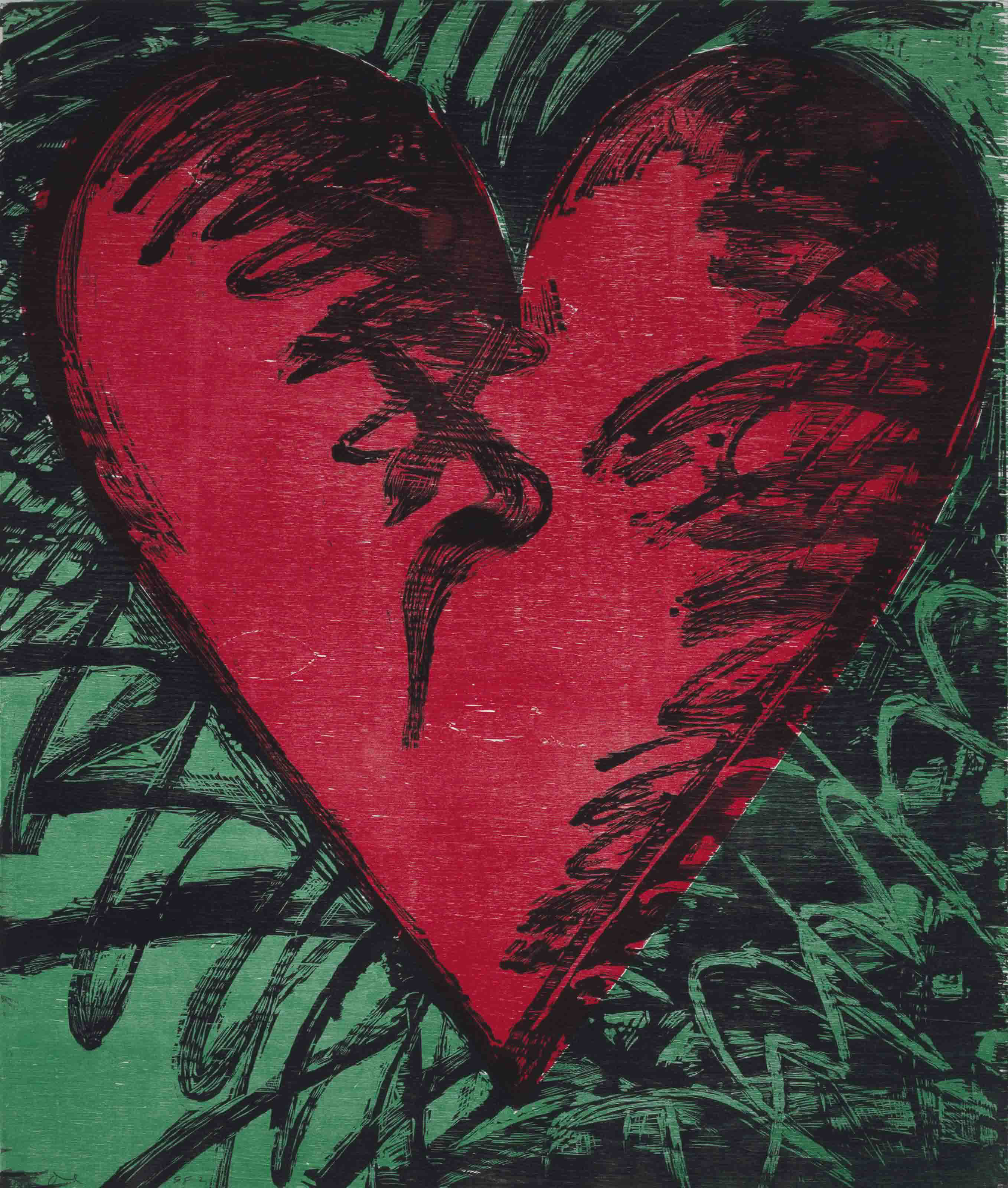 Jim Dine — Гравюра на дереве "Сердце Ранчо" (D'O . & F. 142)