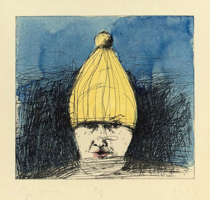 Jim Dine — Автопортрет в лыжной шапочке