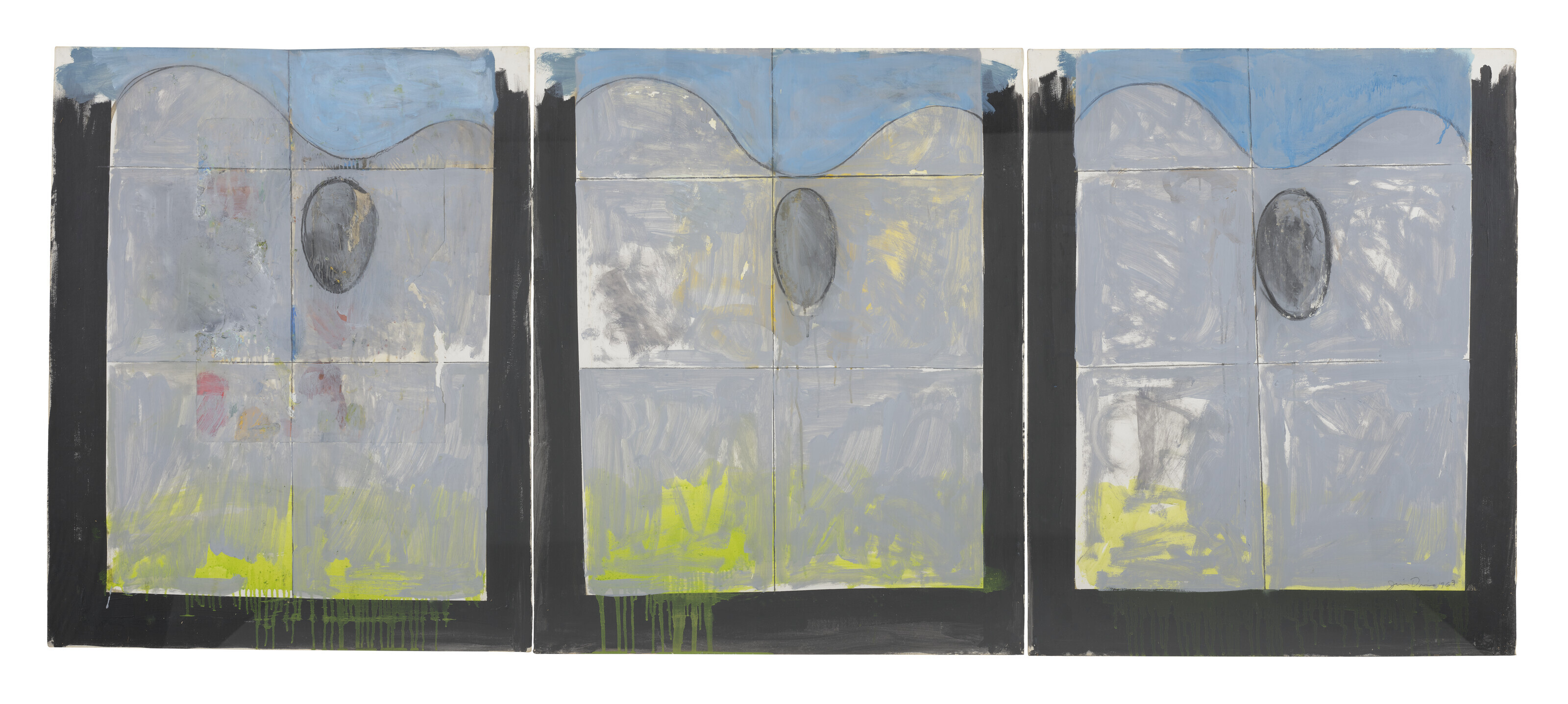 Jim Dine — Три этюда для трех палитр за тремя витринами