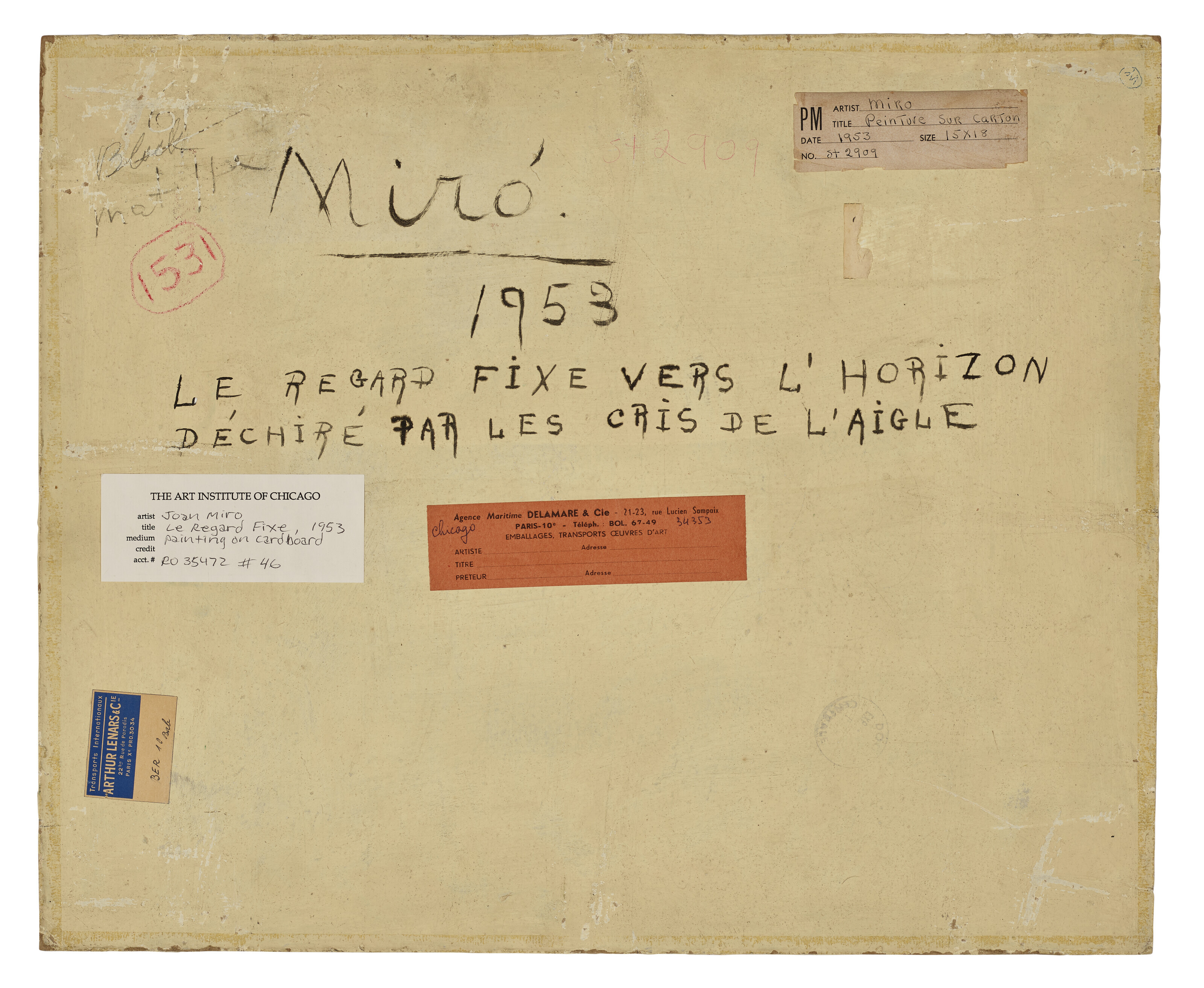 Joan Miró — Взгляд, устремленный на горизонт, разделяющий криков Орла (Пристальный взгляд, устремленный на горизонт, Раздираемый криками Орла), изображение 2