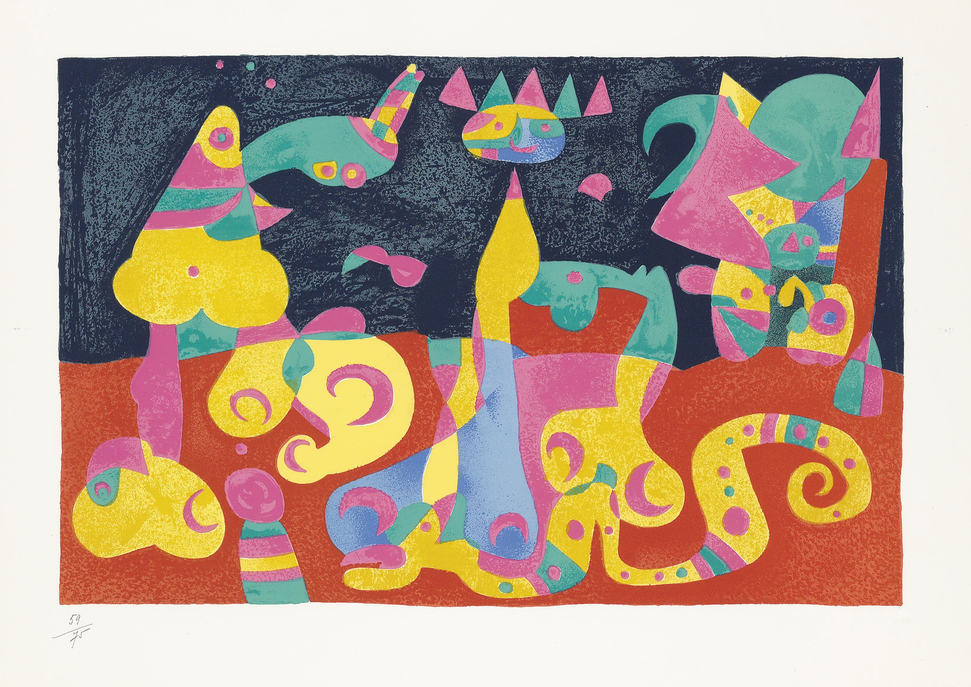 Joan Miró — "Сюиты для короля", редакция журнала "Tériade", Париж, 1966 (Т. 460-498; С. 108), изображение 2