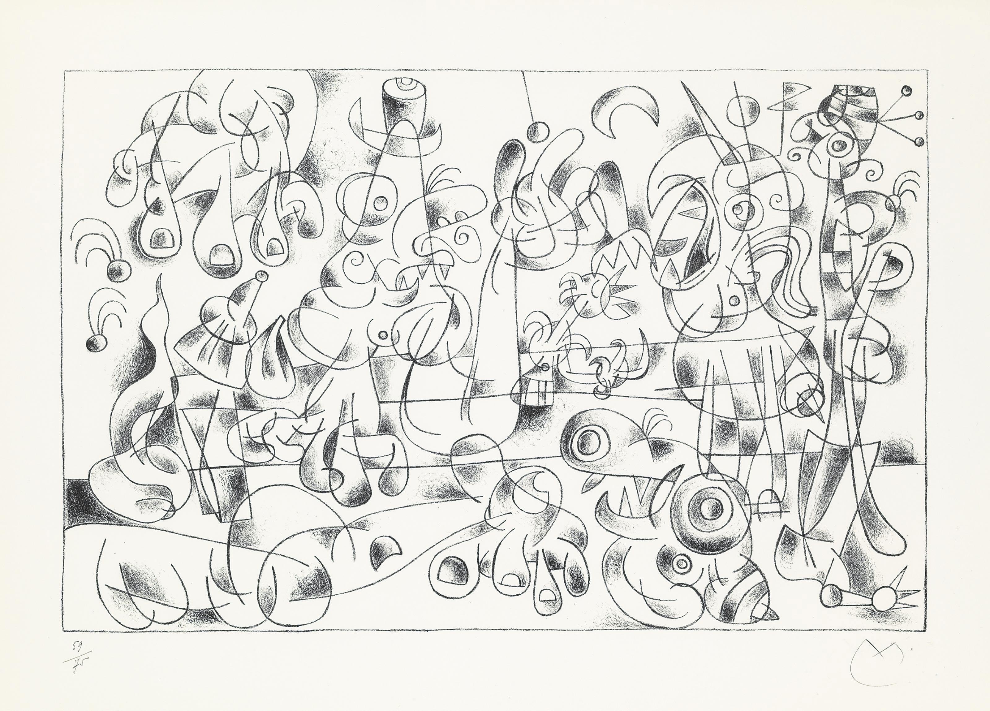 Joan Miró — "Сюиты для короля", редакция журнала "Tériade", Париж, 1966 (Т. 460-498; С. 108), изображение 4