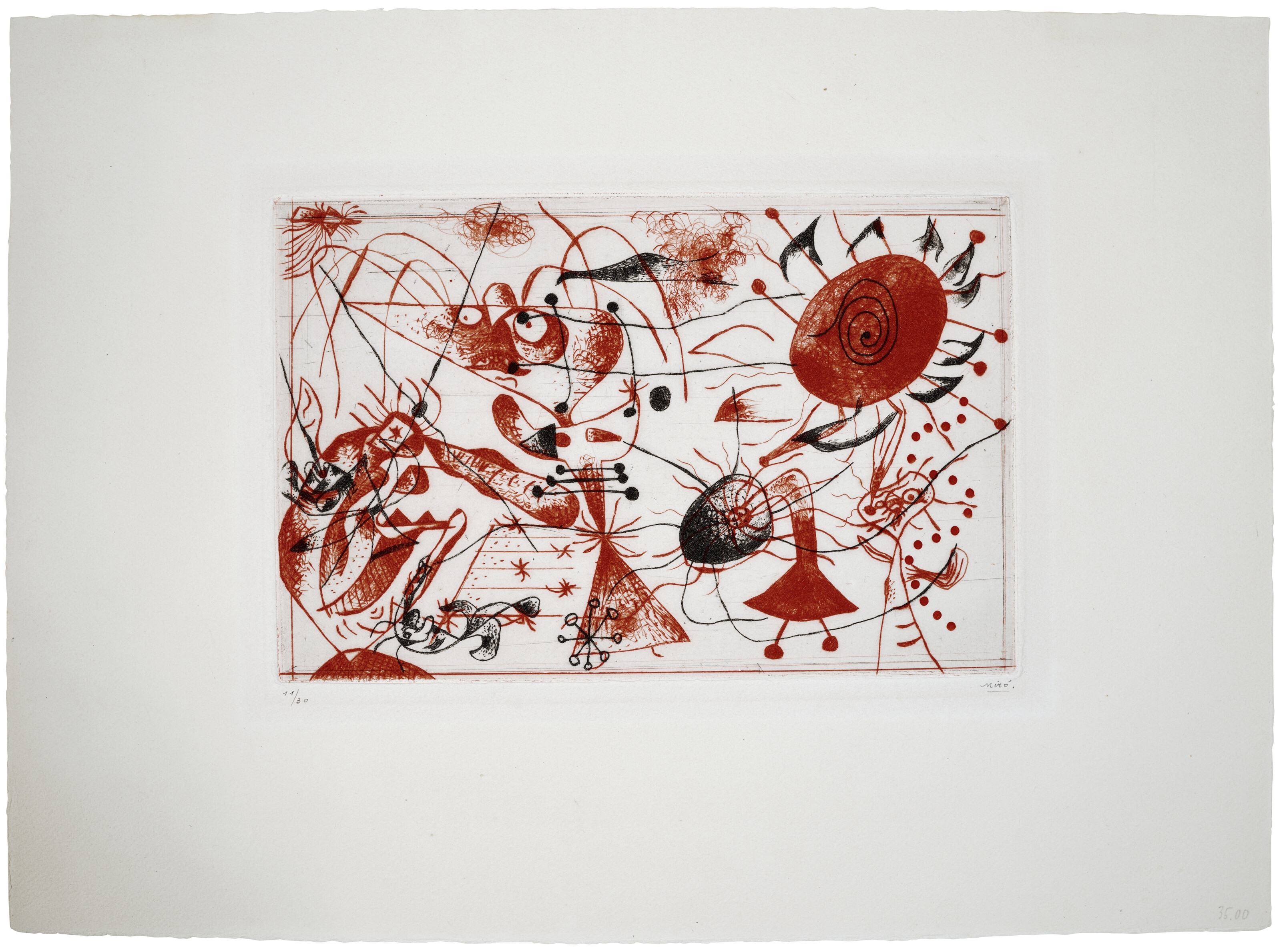 Joan Miró — Одна тарелка от: Série noire et rouge, изображение 3