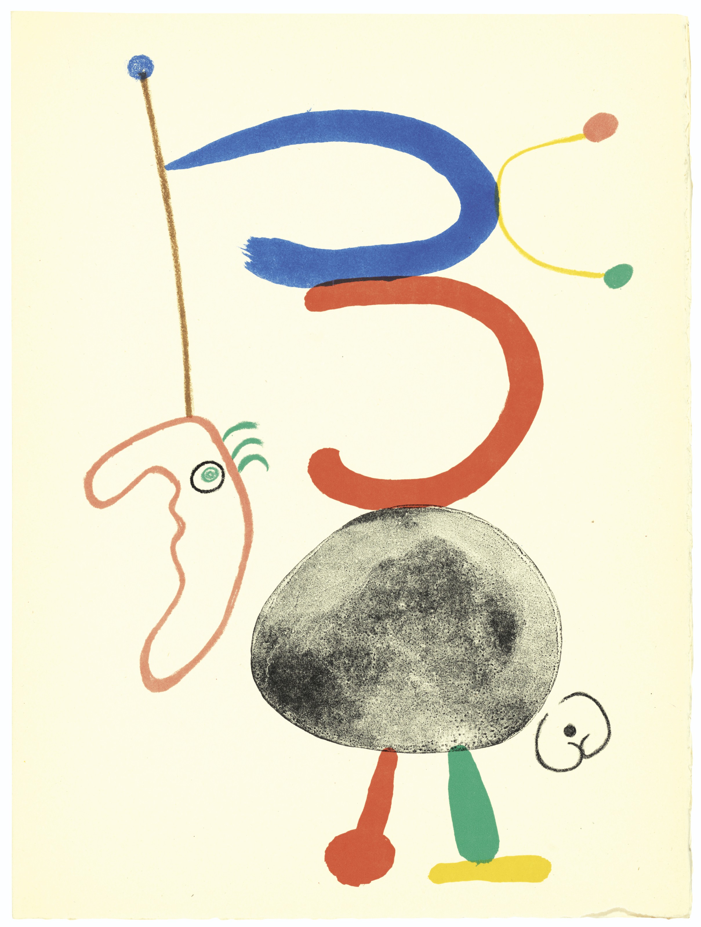 Joan Miró — Тристан Тцара, Министр внутренних дел, главный редактор, Париж, 1950, изображение 3