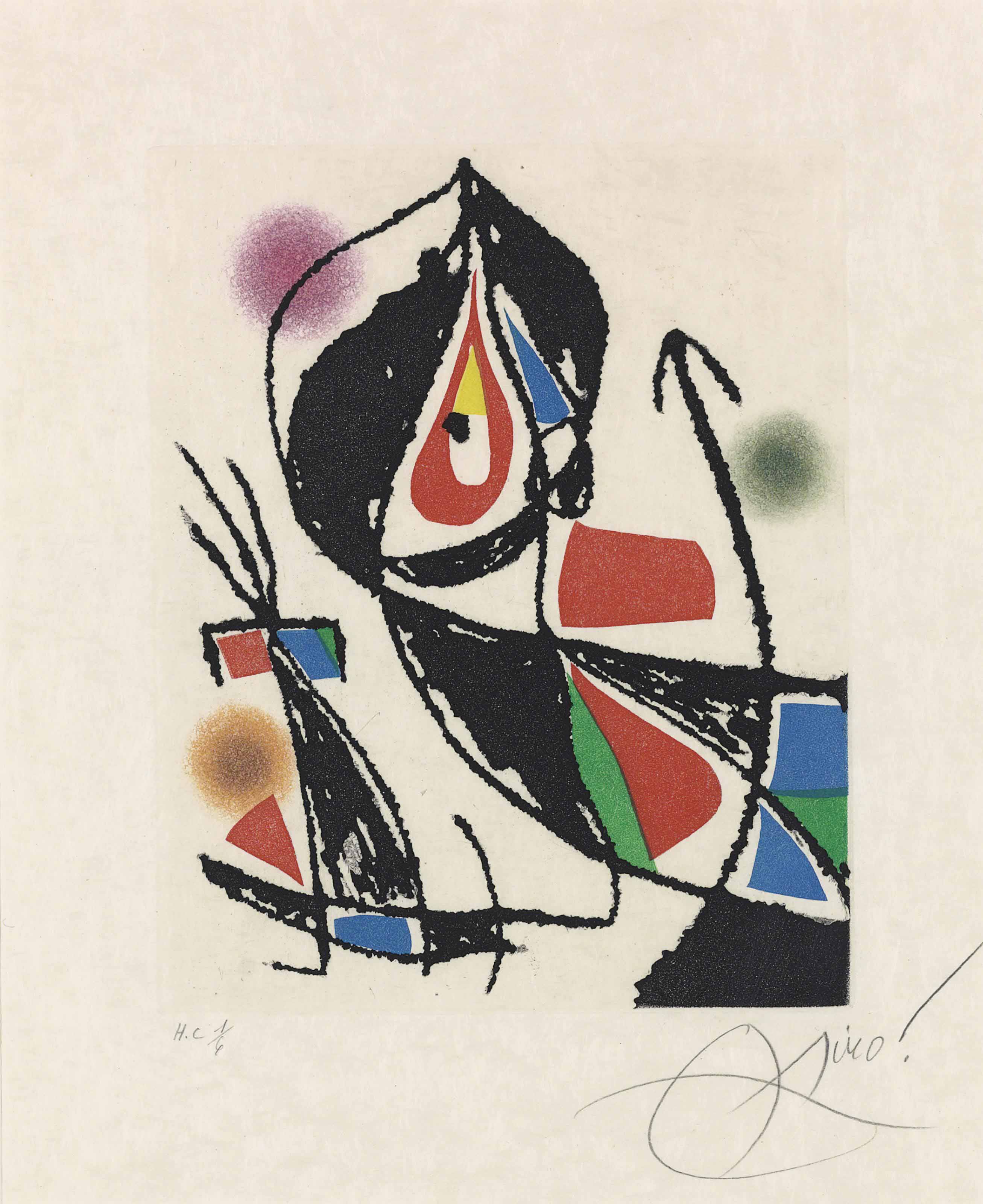 Joan Miró — "Марто без мастера", одна тарелка (ср. работы Дюпена, 964; ср. книги Крамера, 216)