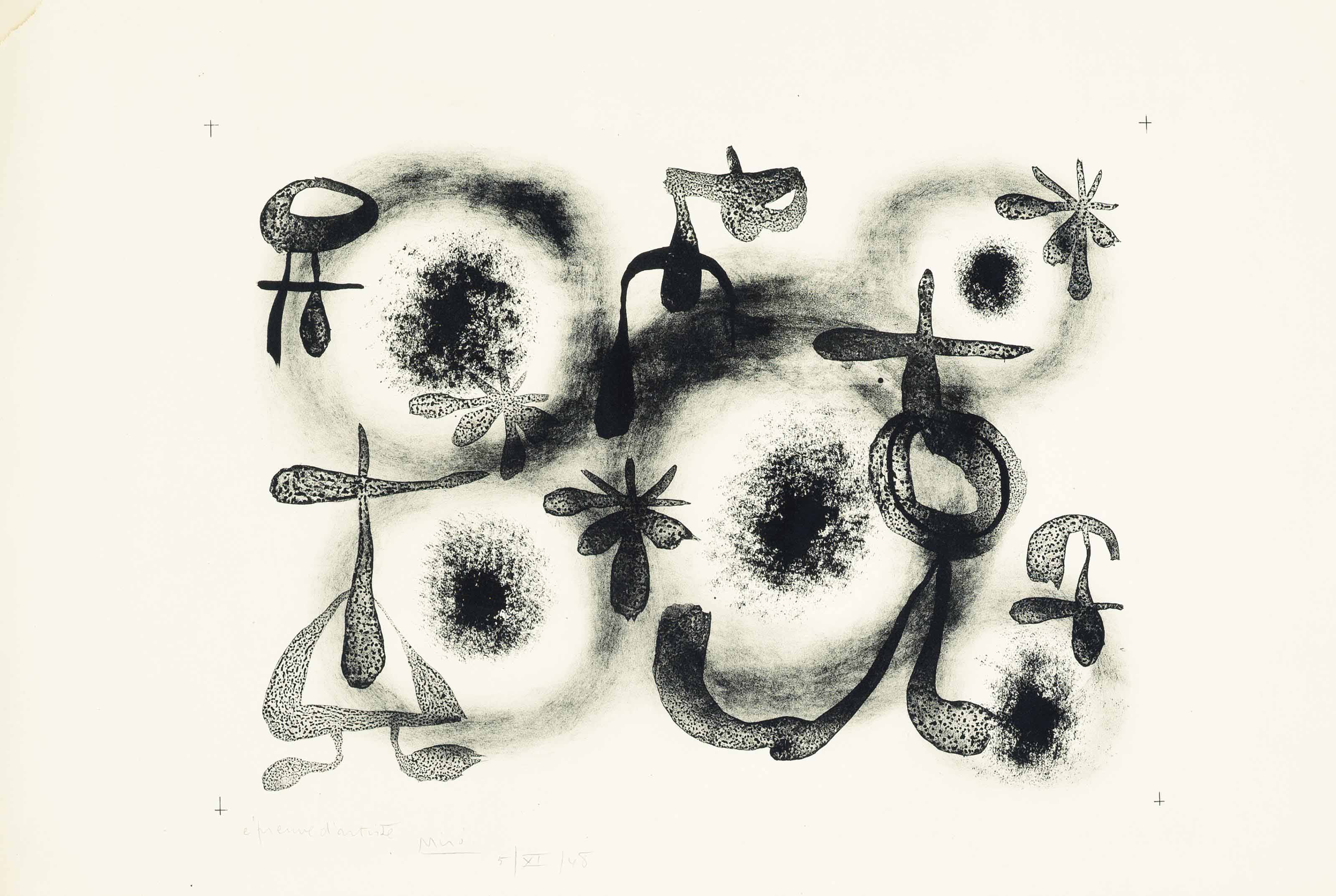 Joan Miró — Девятый снимок, из 13 литографий (Мурло 72; см. книги Крамера 18)