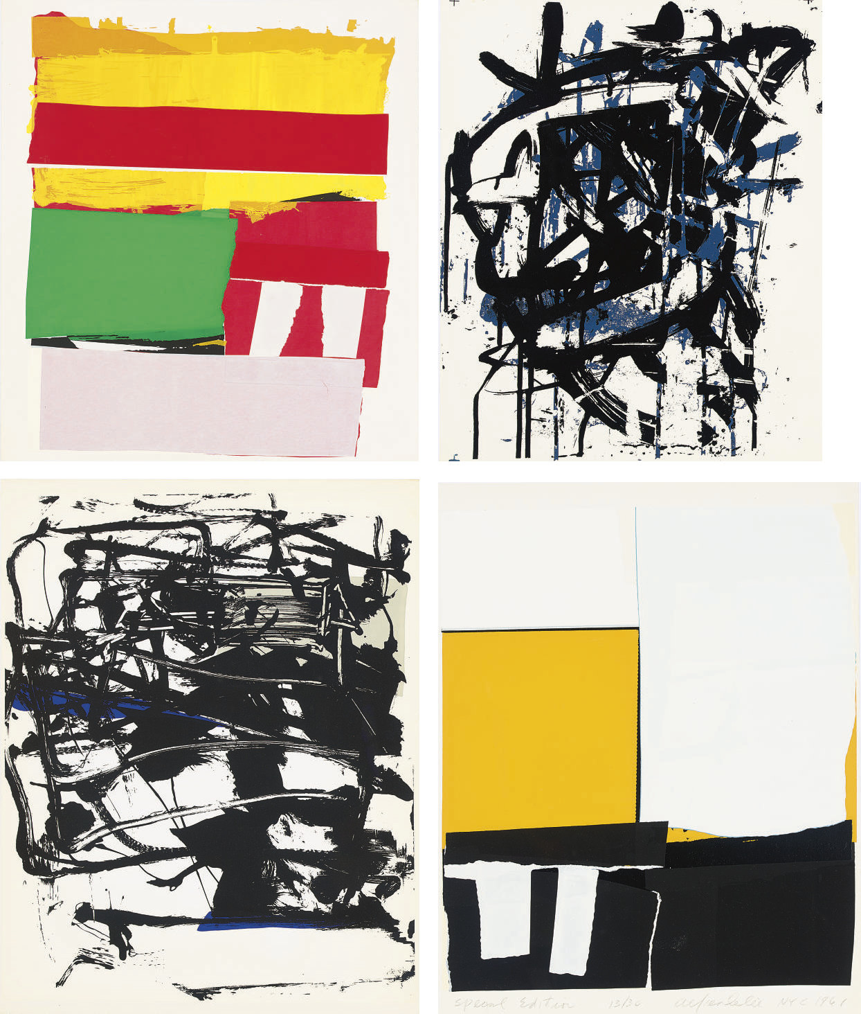 Joan Mitchell — четыре гравюры без названия