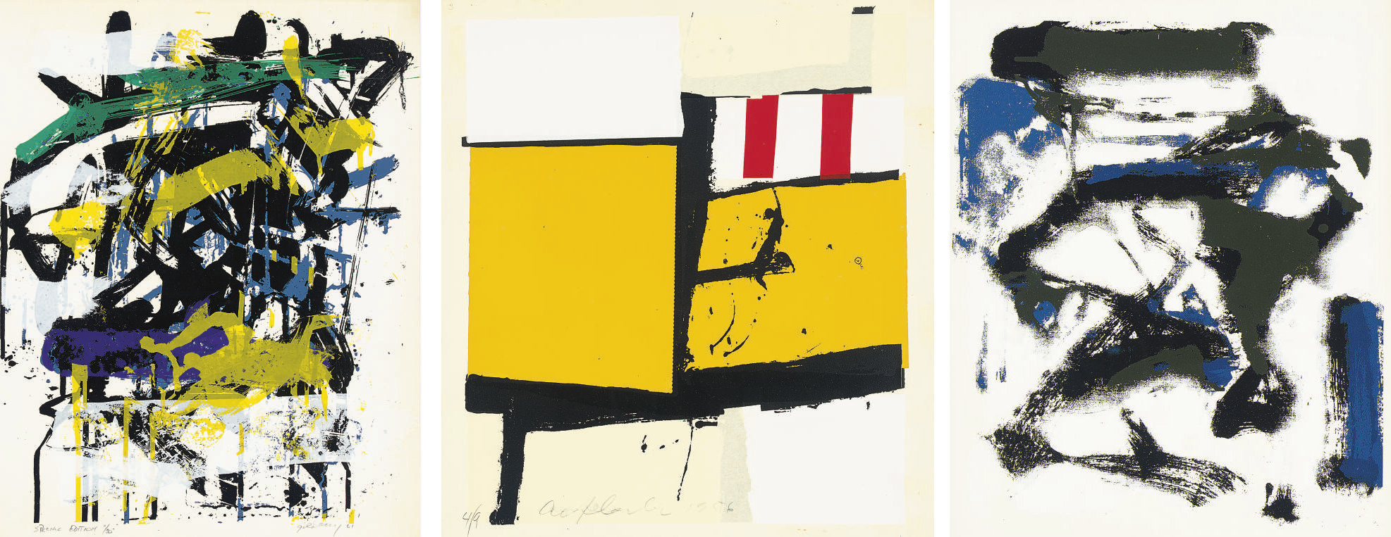 Joan Mitchell — три гравюры без названия