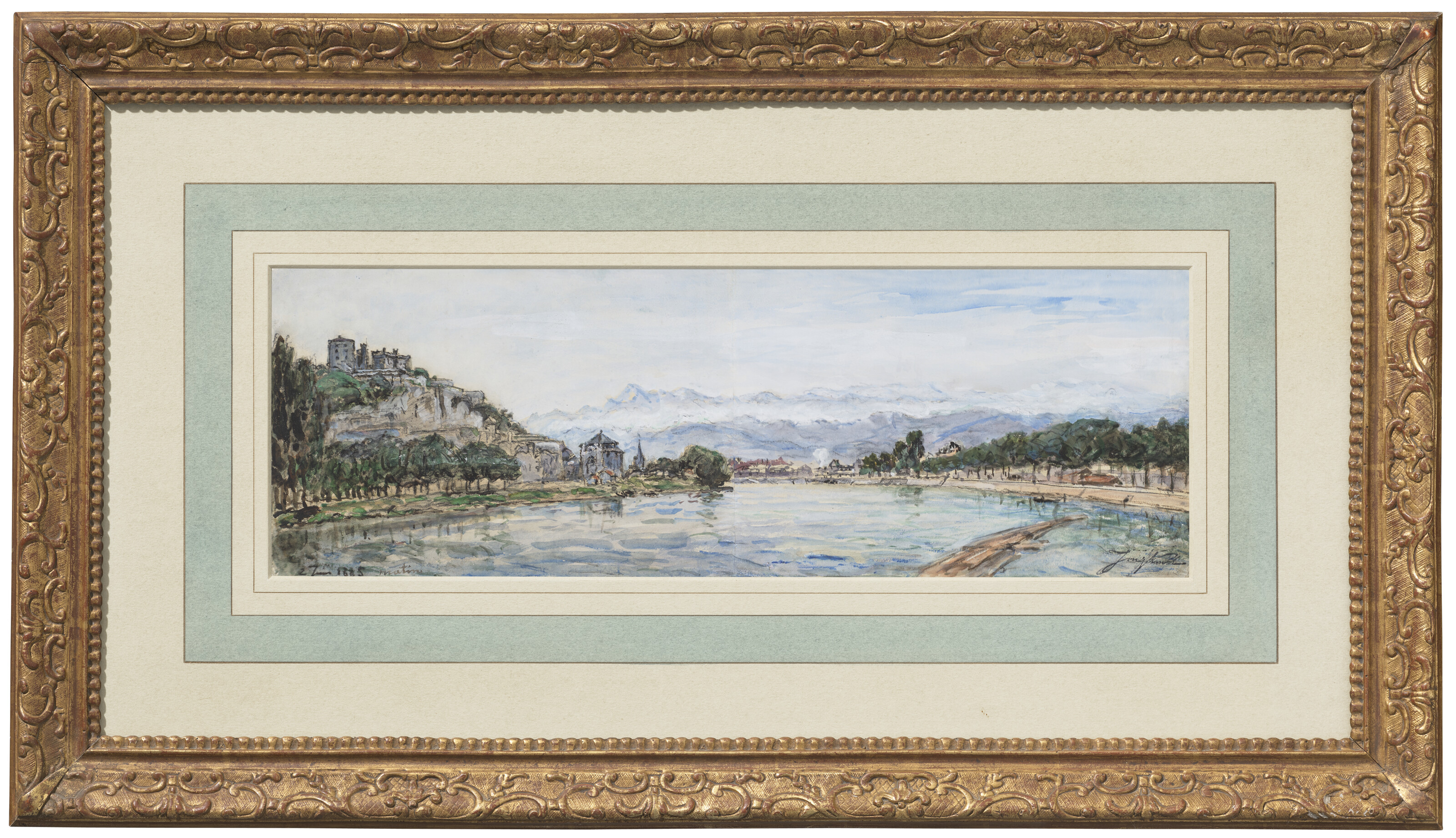 Johan Barthold Jongkind — Форт Рабо в Гренобле (справа); Вид на реку Изер близ Гренобля (слева), изображение 3