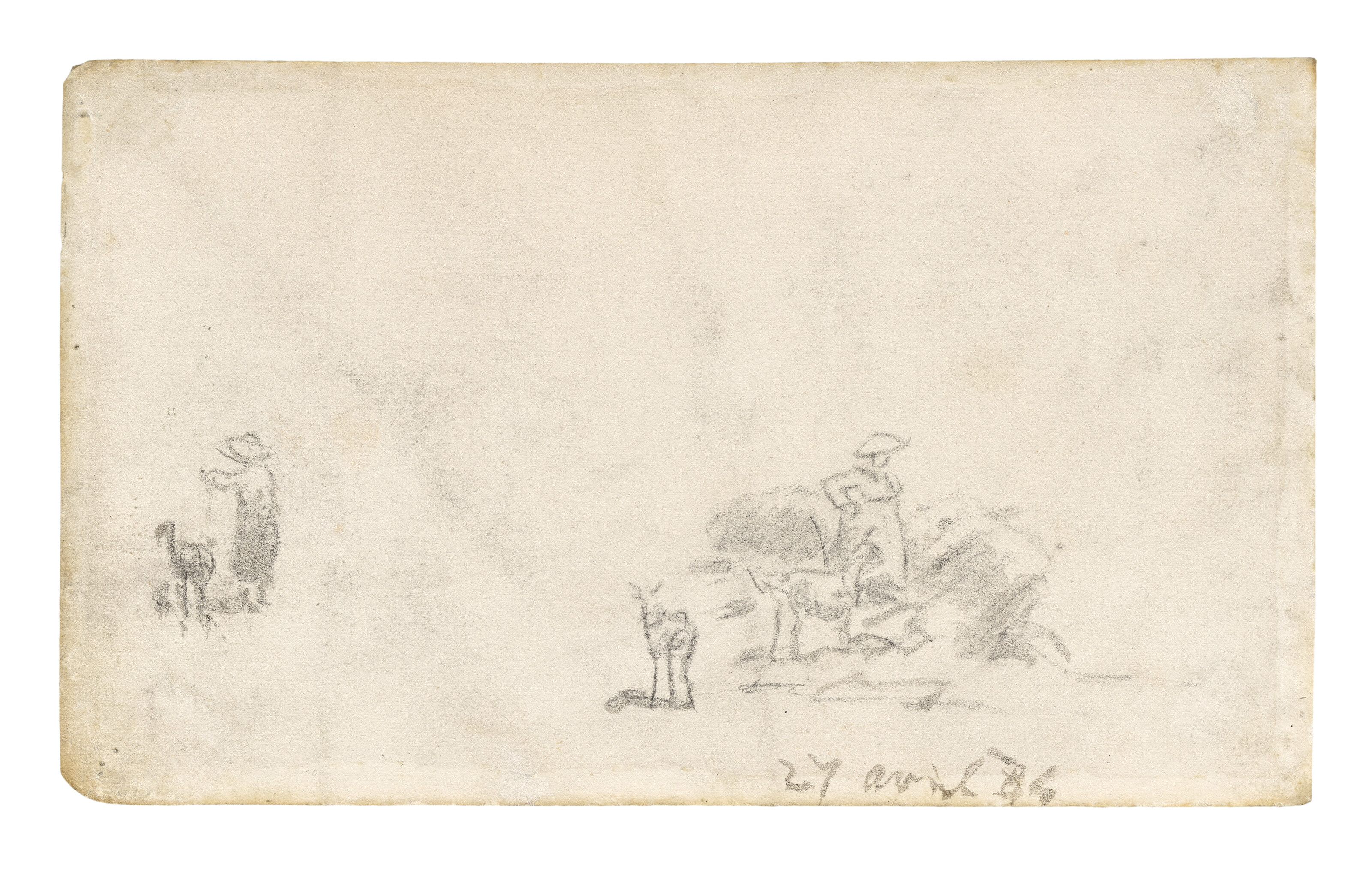 Johan Barthold Jongkind — Поездка на Кипр, Дофина ( справа ); Этюды о персонажах ( сзади ), изображение 3