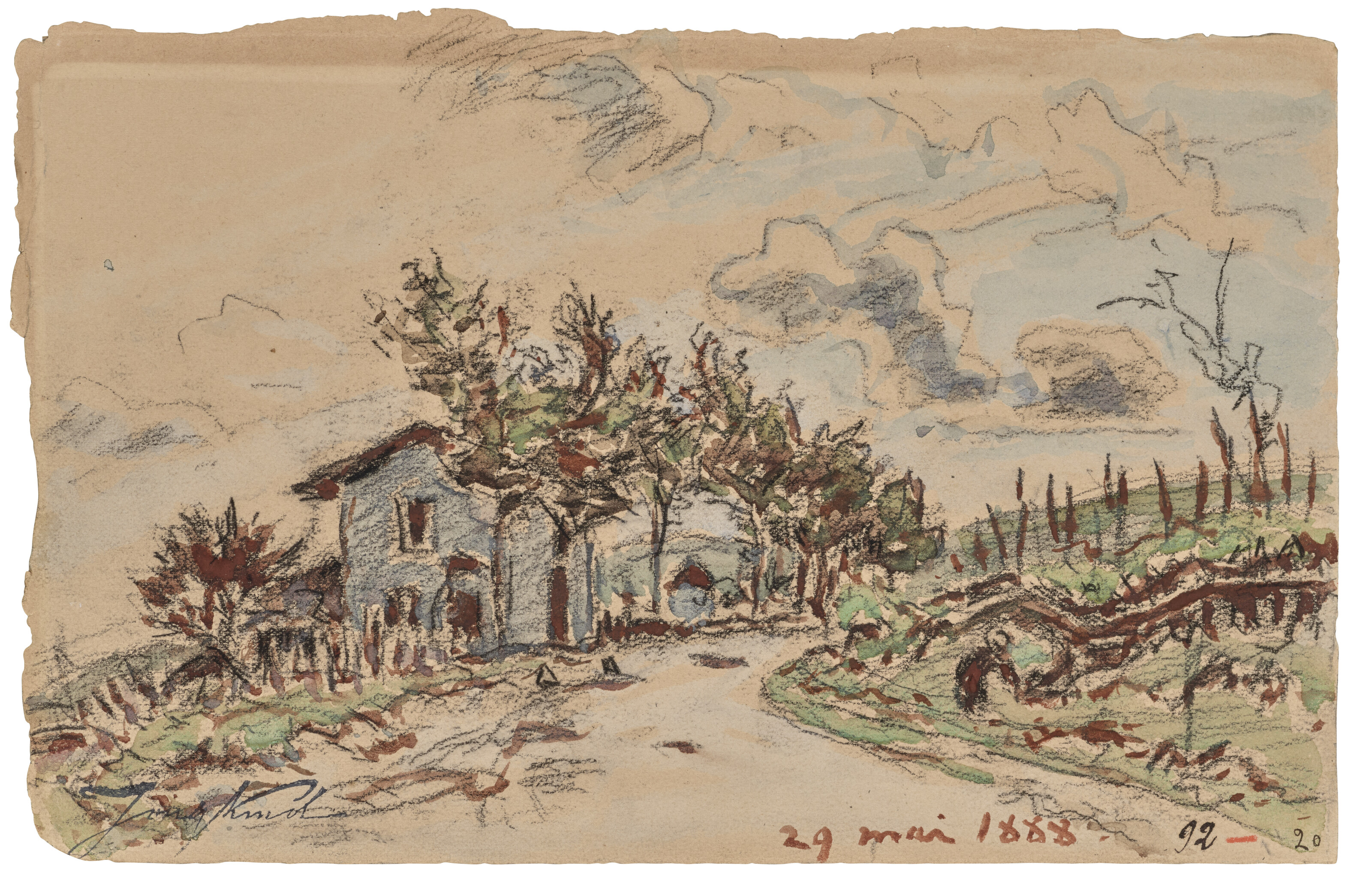 Johan Barthold Jongkind — Хамо-пре-де-ла-Кот-Сент-Андре ( справа ); Круа-Сулье-де-ла-Кот-Сент-Андре ( сзади ), изображение 2