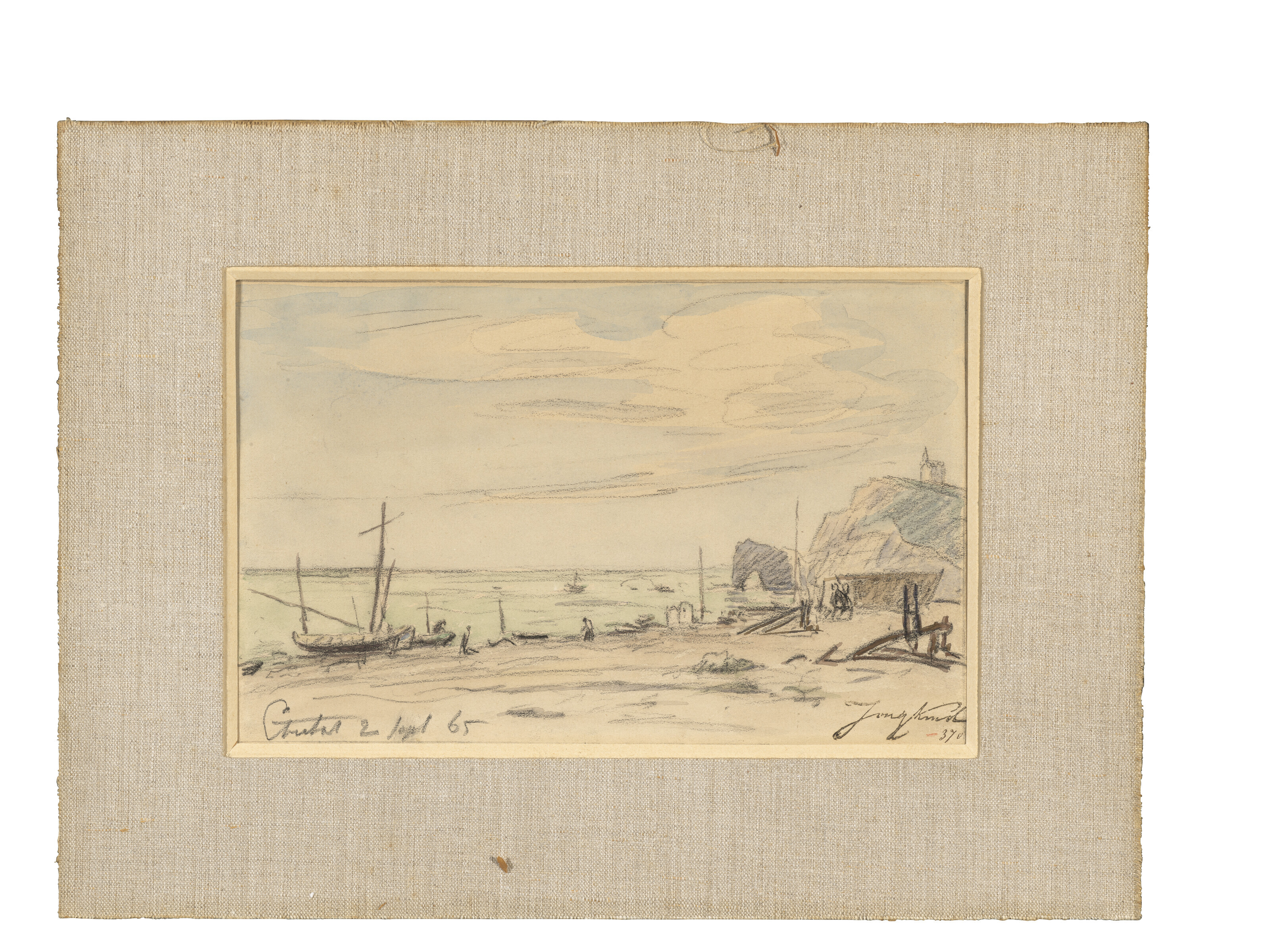 Johan Barthold Jongkind — Вид на международный пляж, изображение 3