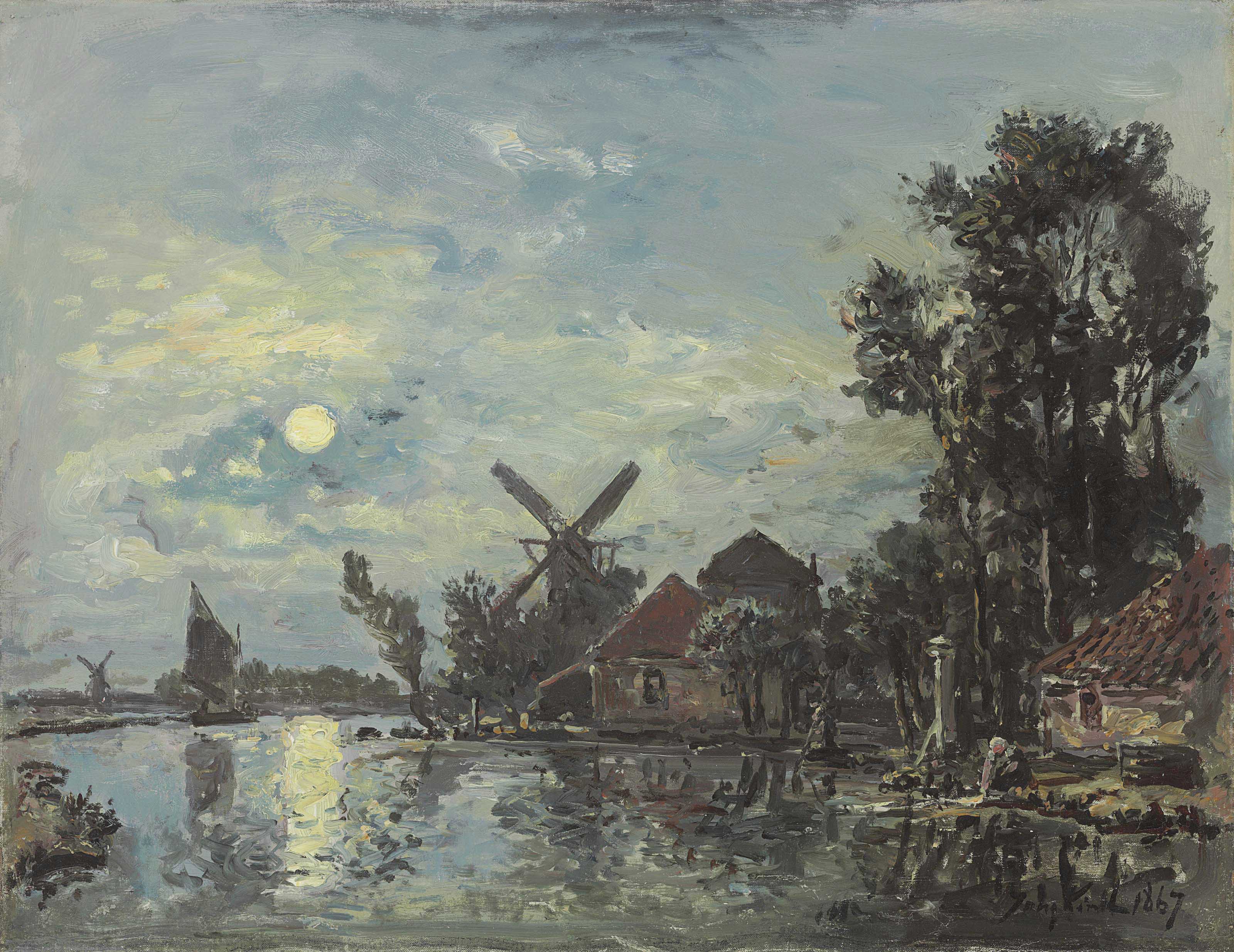 Johan Barthold Jongkind — Эффект луны на небе, Олланд