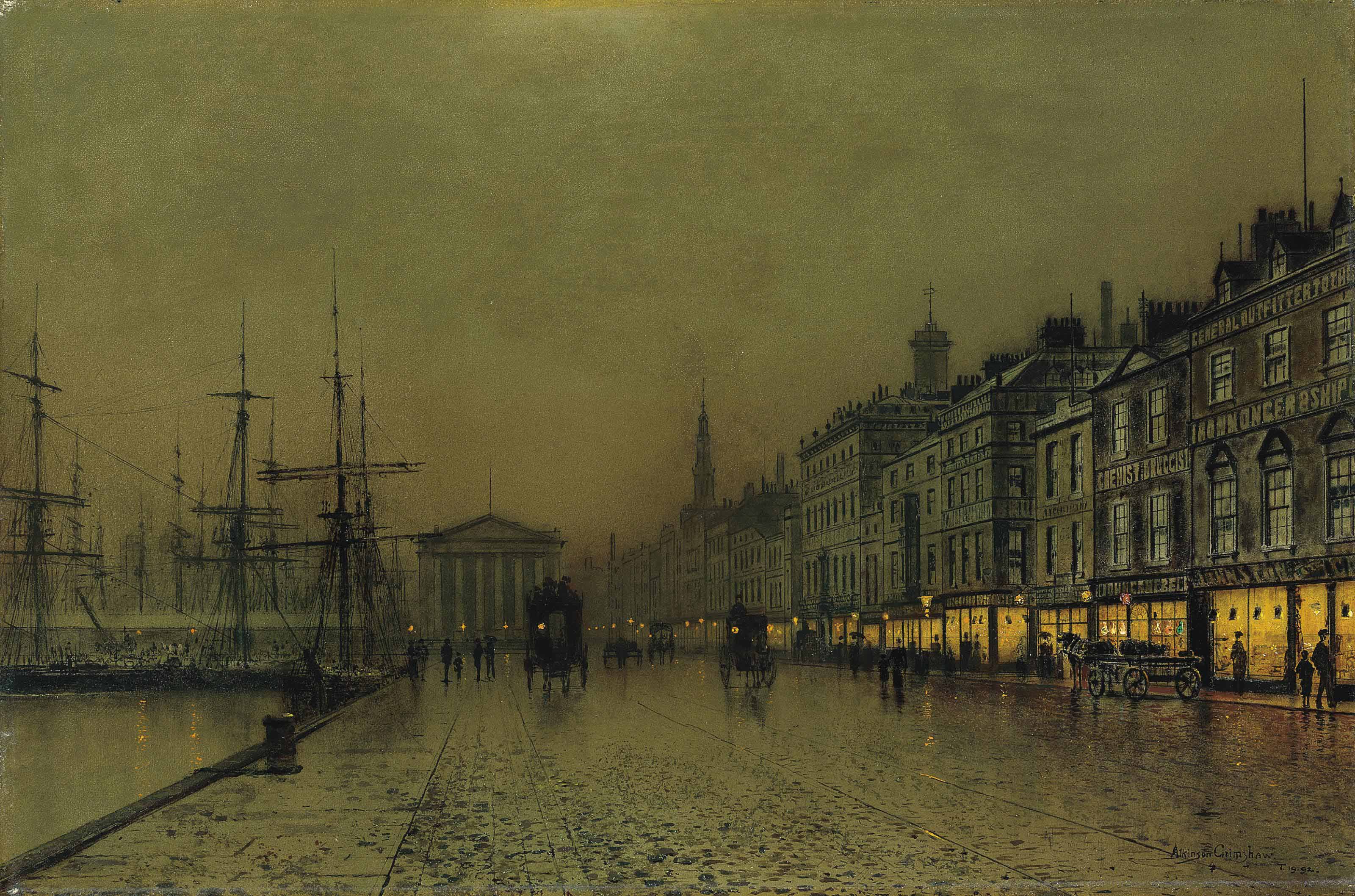 John Atkinson Grimshaw — Ночной порт Гринока