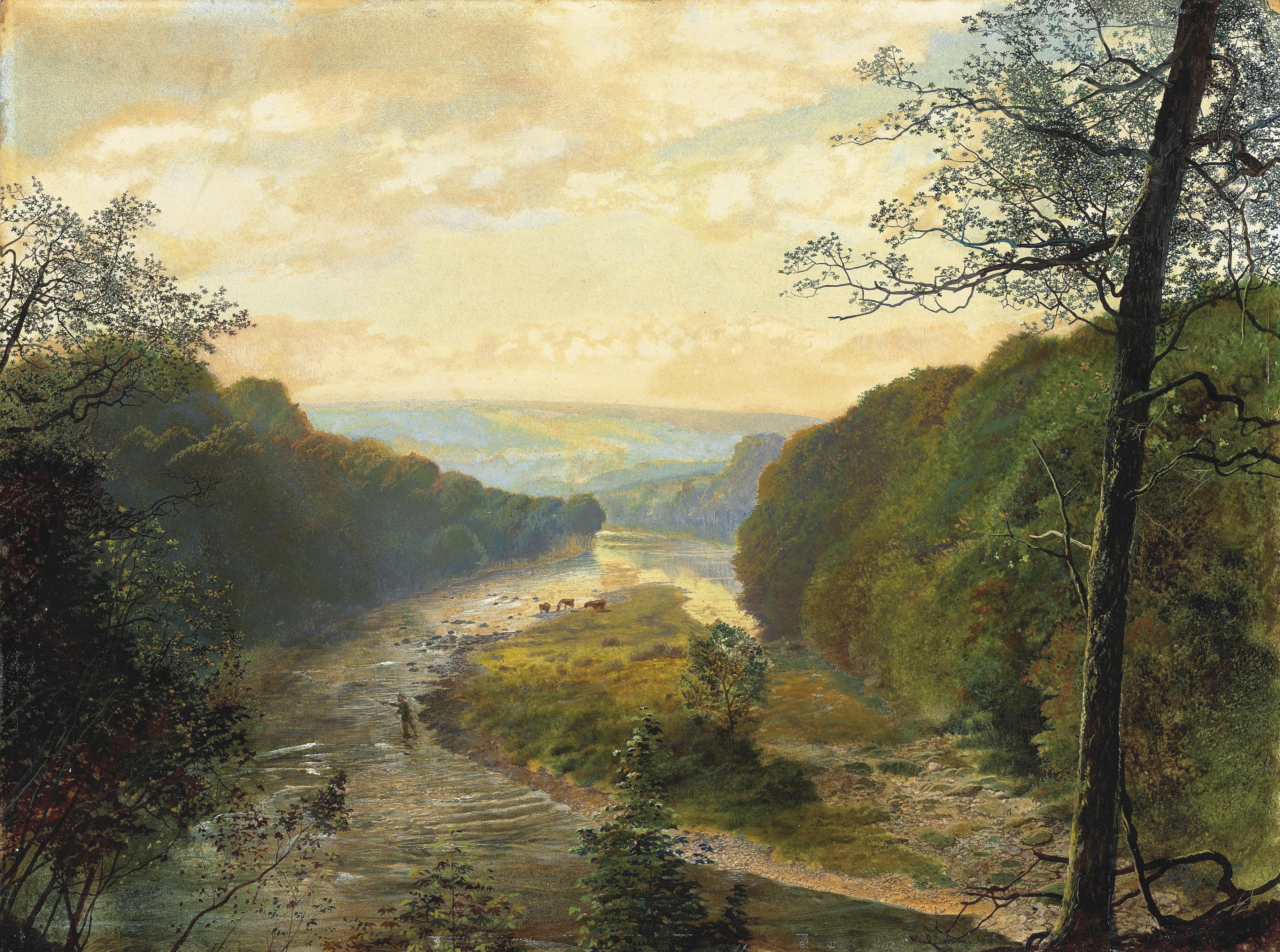 John Atkinson Grimshaw — Долина Уорф с башней Барден за ней