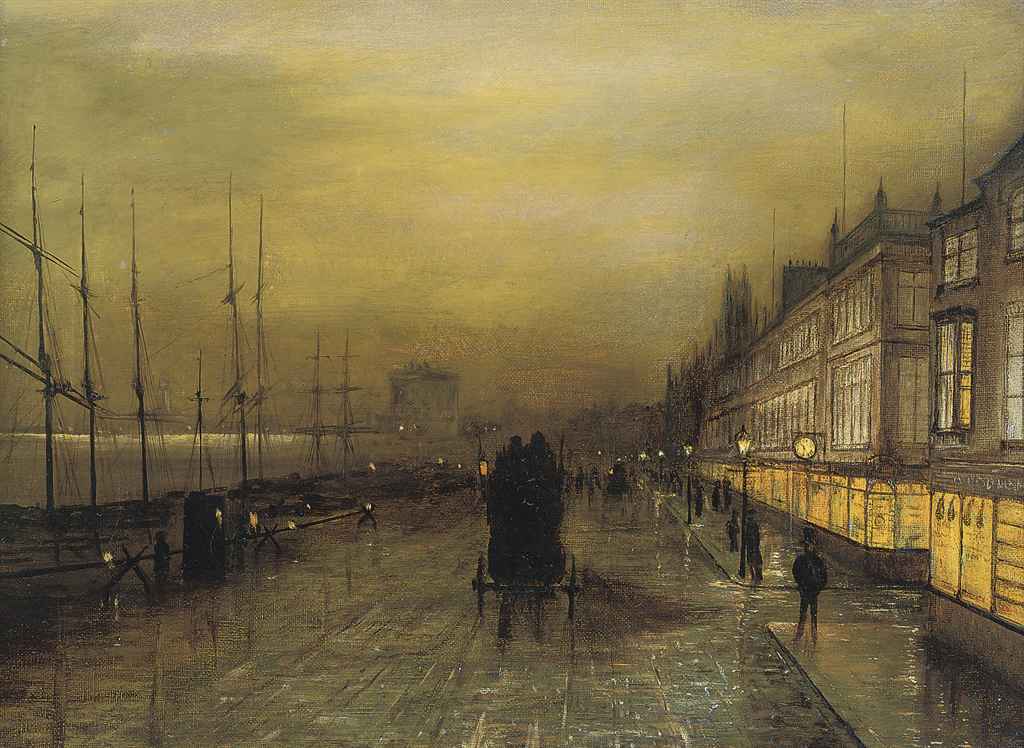 John Atkinson Grimshaw — Ливерпуль при свете газовых фонарей