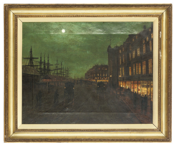 John Atkinson Grimshaw — Залитая лунным светом уличная сцена