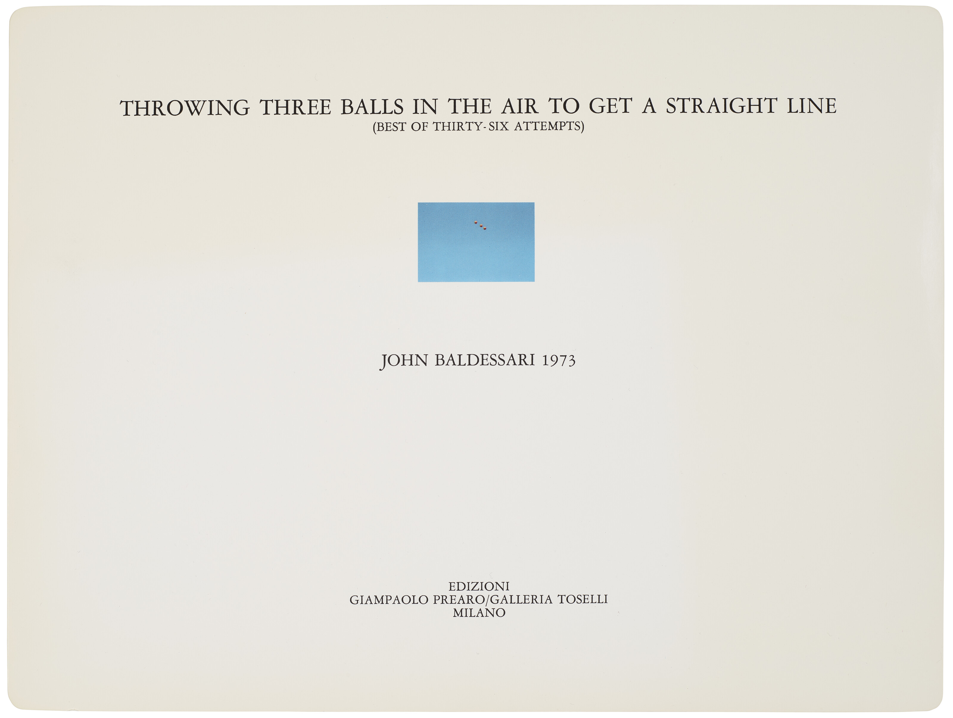 John Baldessari — Подбрасывание трех мячей в воздух, чтобы получить прямую линию (лучшая из тридцати шести попыток), изображение 14
