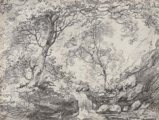 John Constable — Лесной пейзаж с водопадом