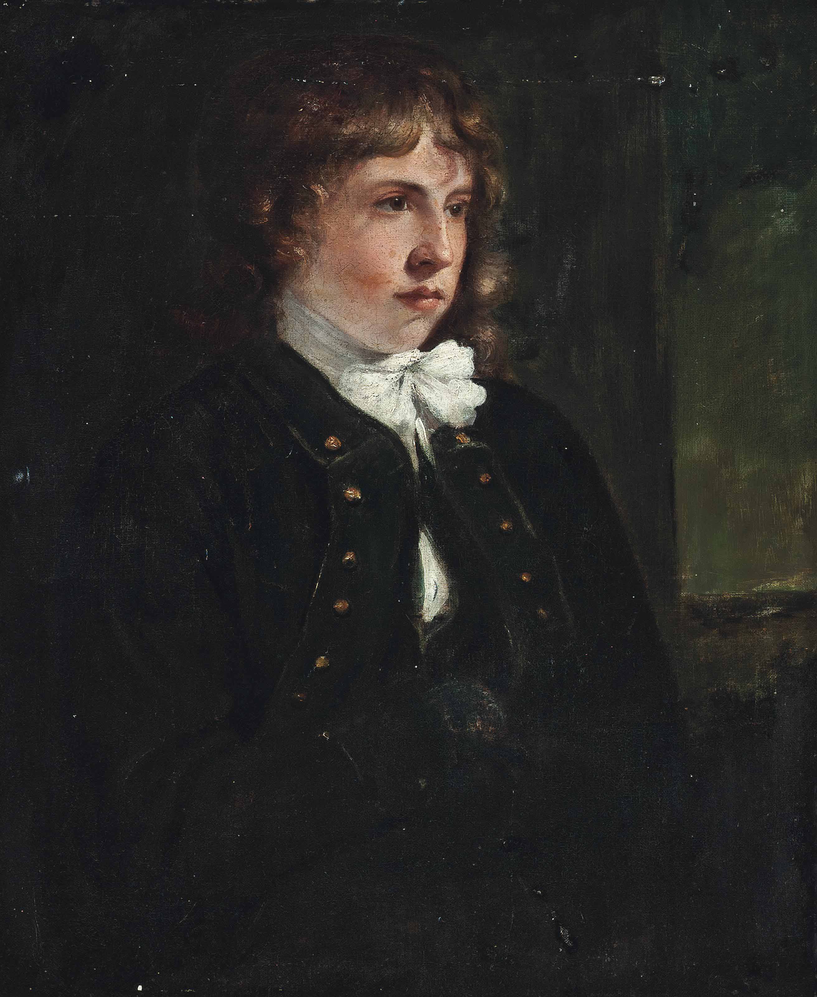 John Constable — ПОРТРЕТ МАЛЬЧИКА В ПОЛНЫЙ РОСТ, В ТЕМНОМ ПАЛЬТО И БЕЛОМ ГАЛСТУКЕ, У ОКНА