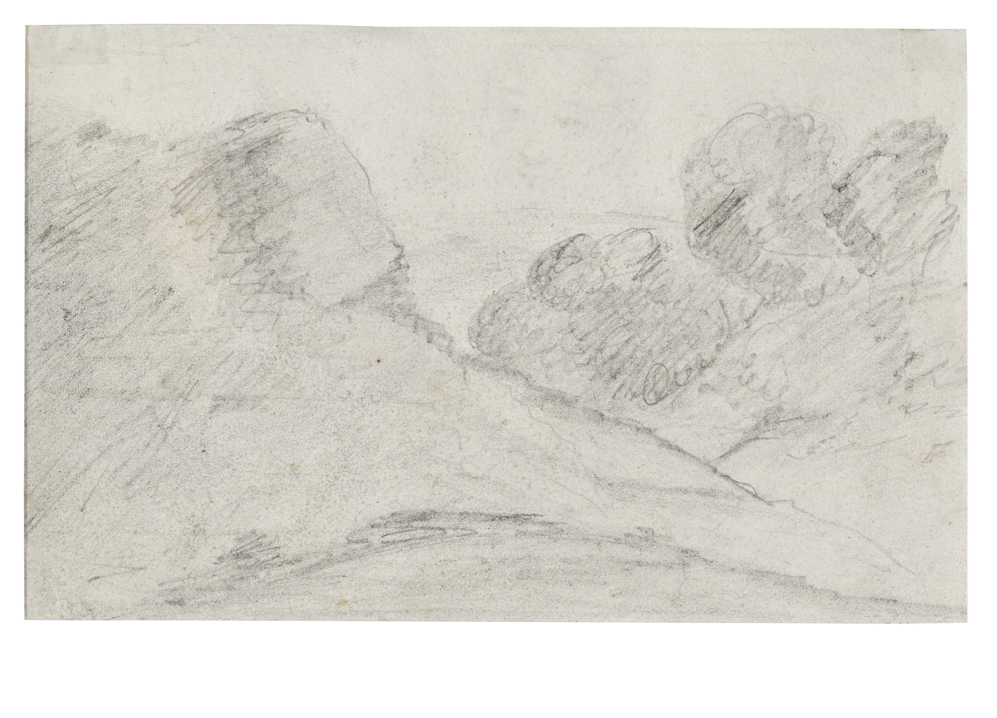 John Constable — Портретный этюд Джейн или Энн Габбинс (слева направо); Лесной пейзаж, Эпсом (справа налево), изображение 2