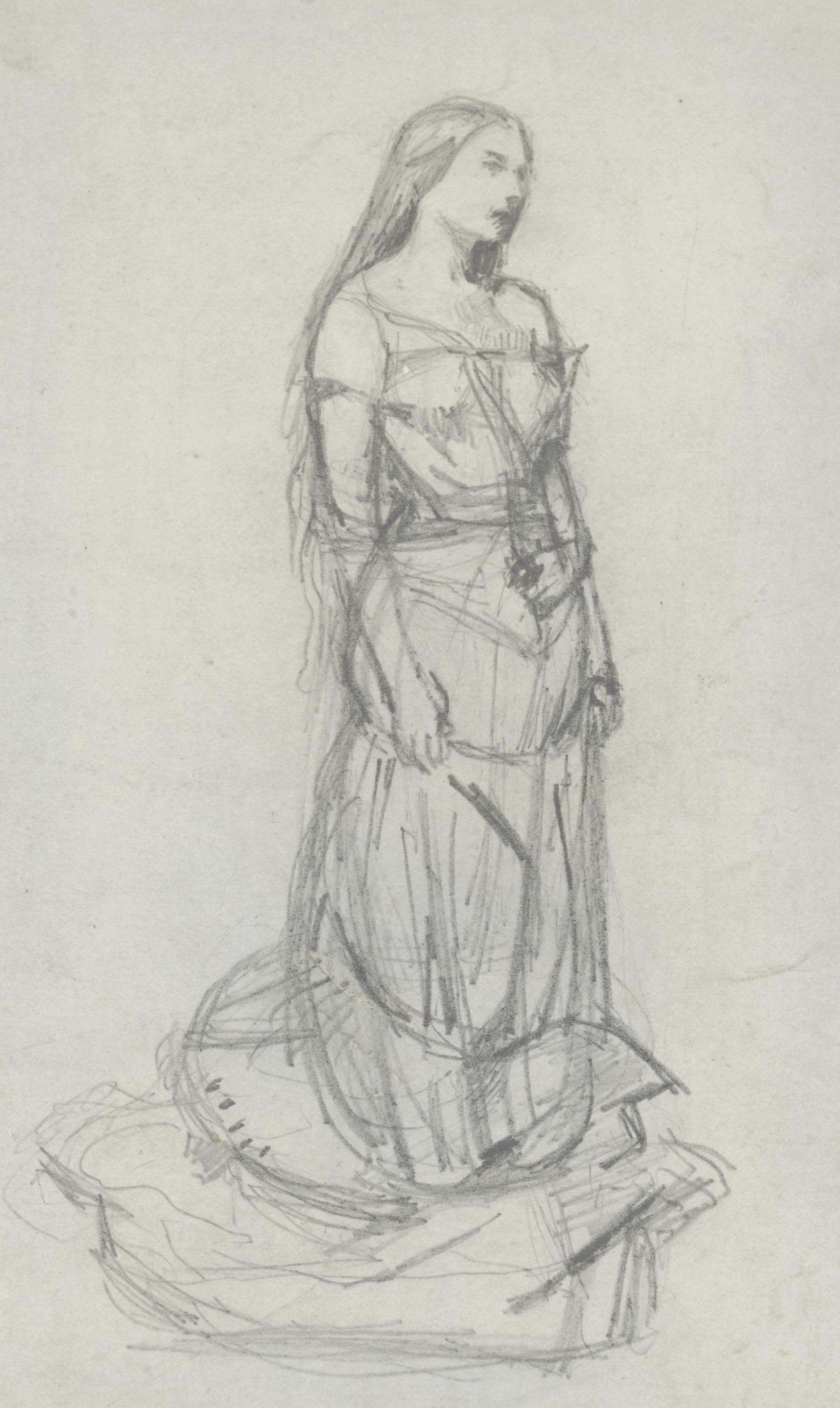 John Everett Millais — Этюд Эффи Милле в роли Агнес для "Кануна святой Агнессы"