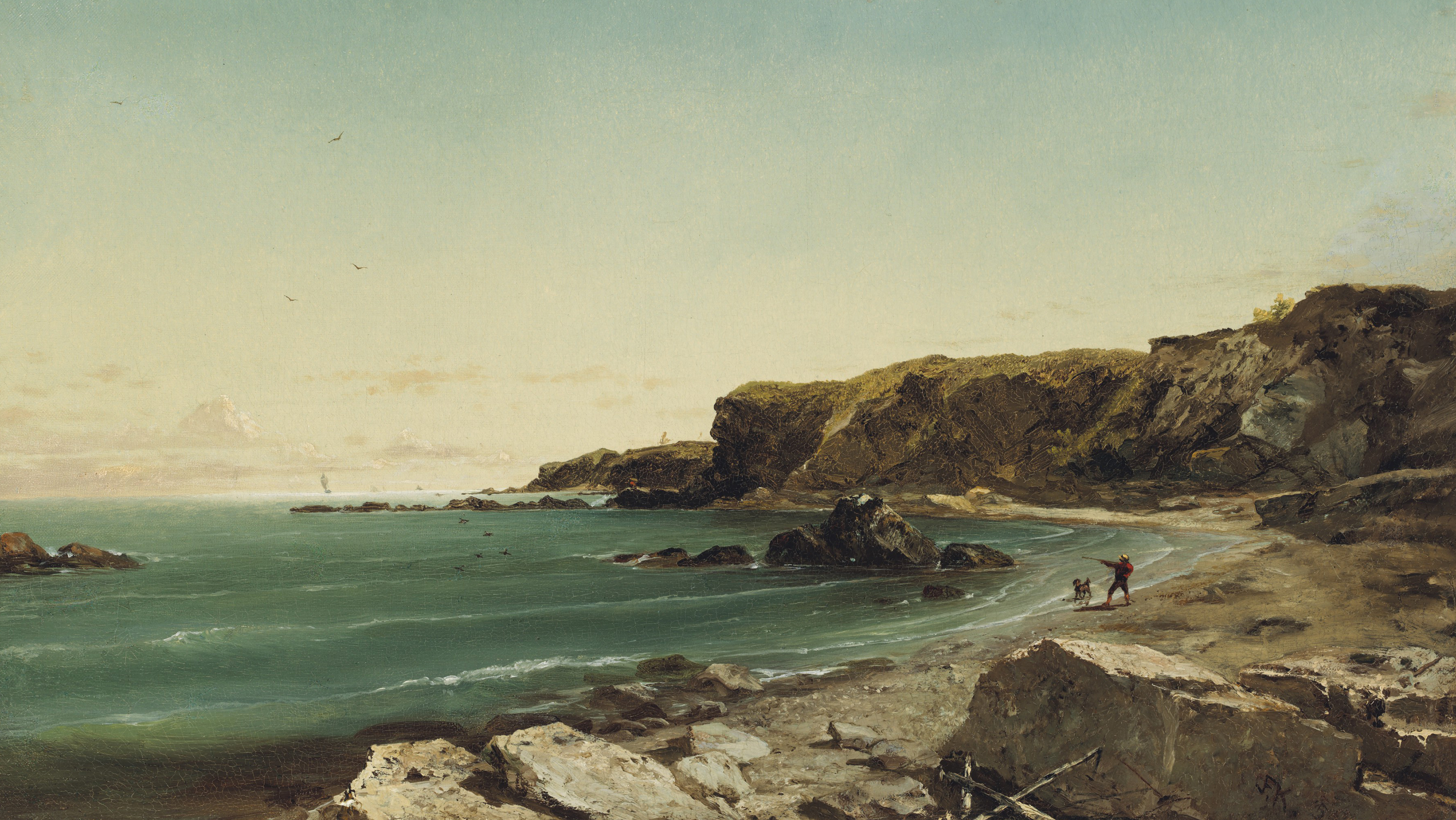 John Frederick Kensett — Охотник на уток, Первый пляж, Ньюпорт, Род-Айленд