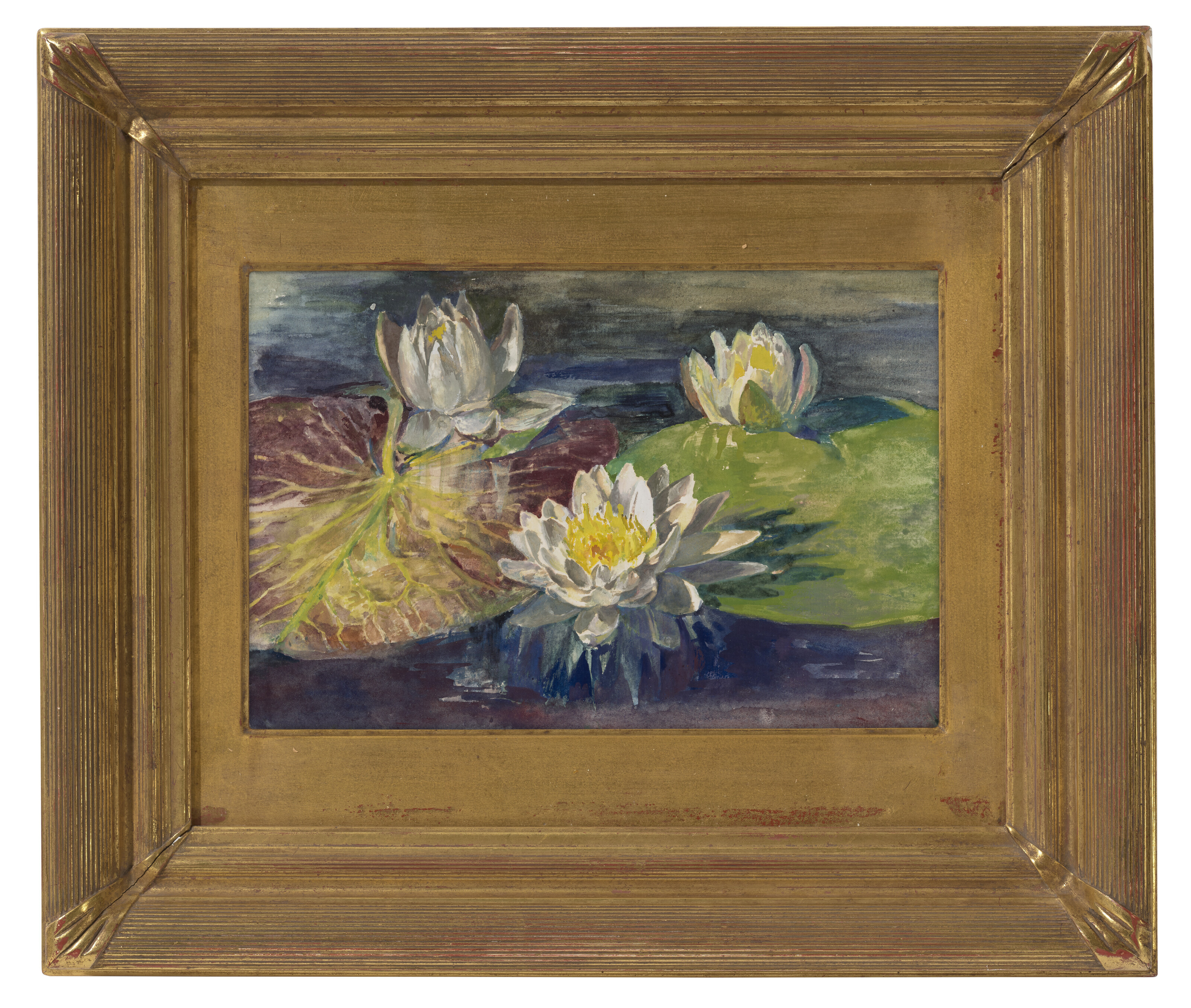 John La Farge — Кувшинки. Красные и зеленые листочки. Позируем с натуры, изображение 2