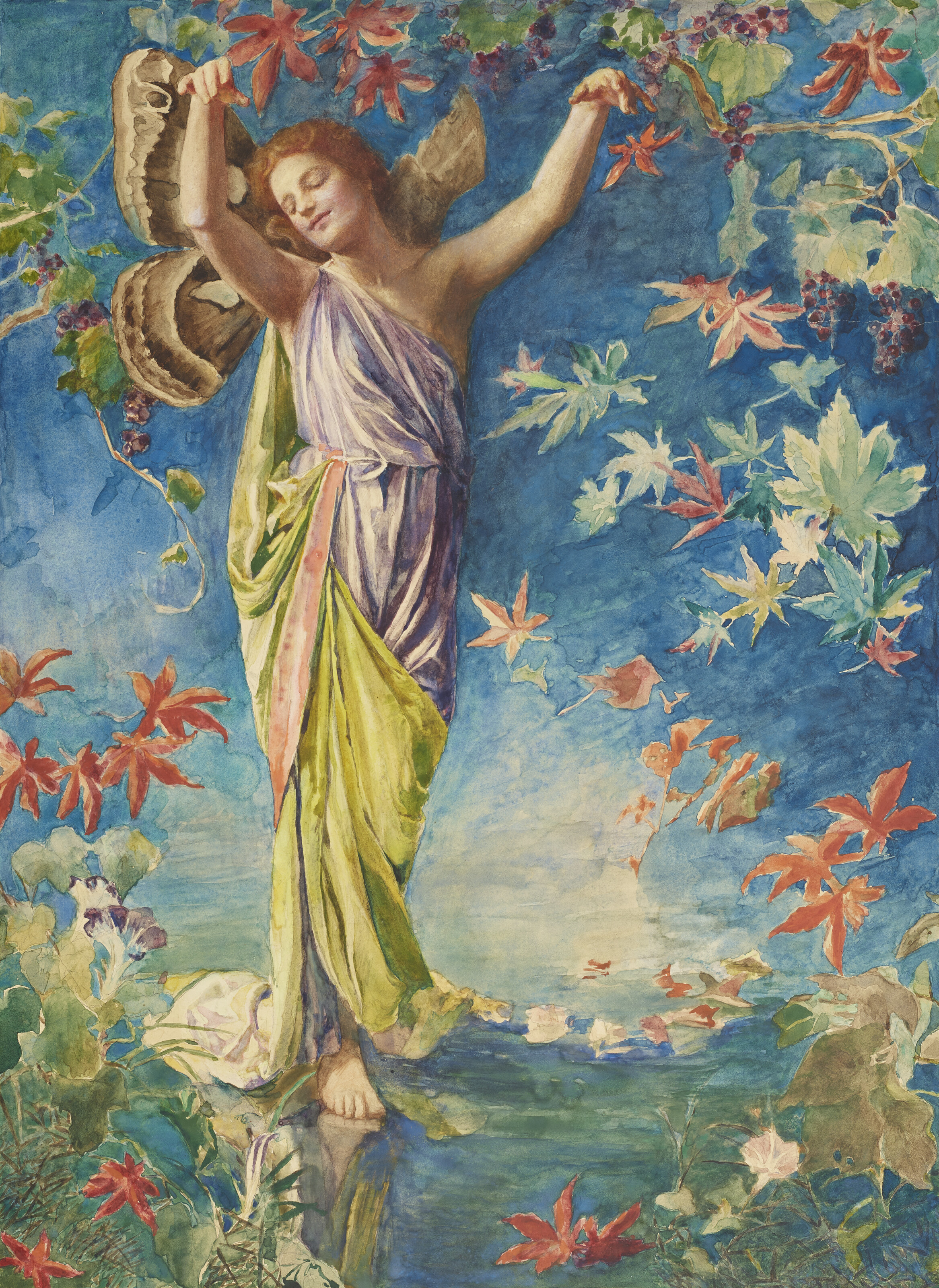 John La Farge — Осенние разбрасывающие листья