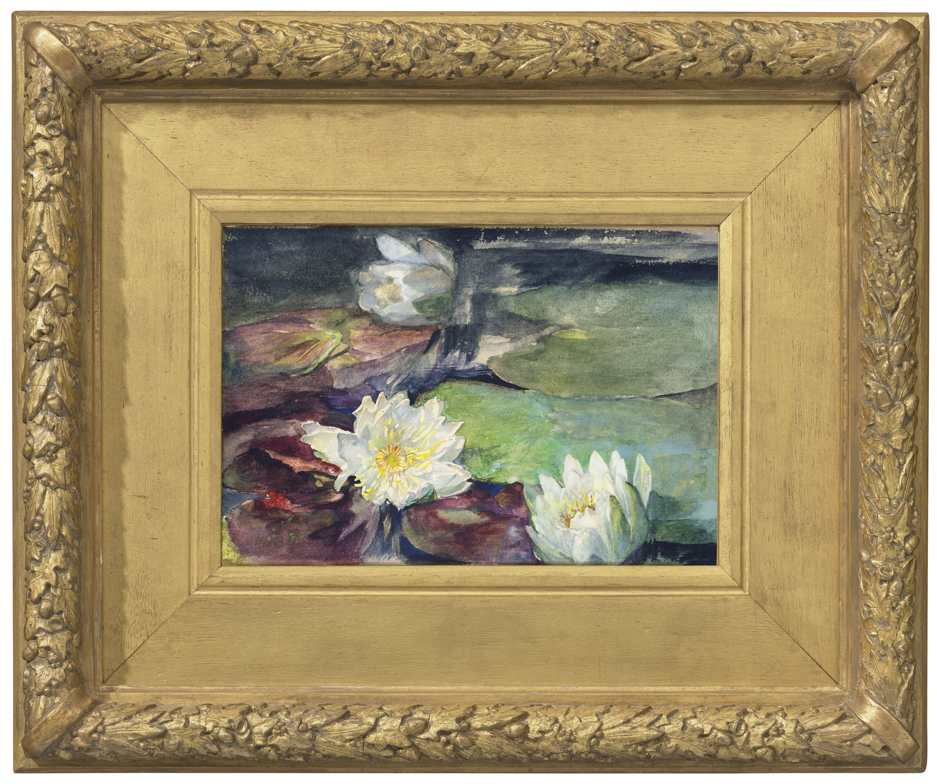 John La Farge — Водяные лилии с зелеными подушечками, изображение 2
